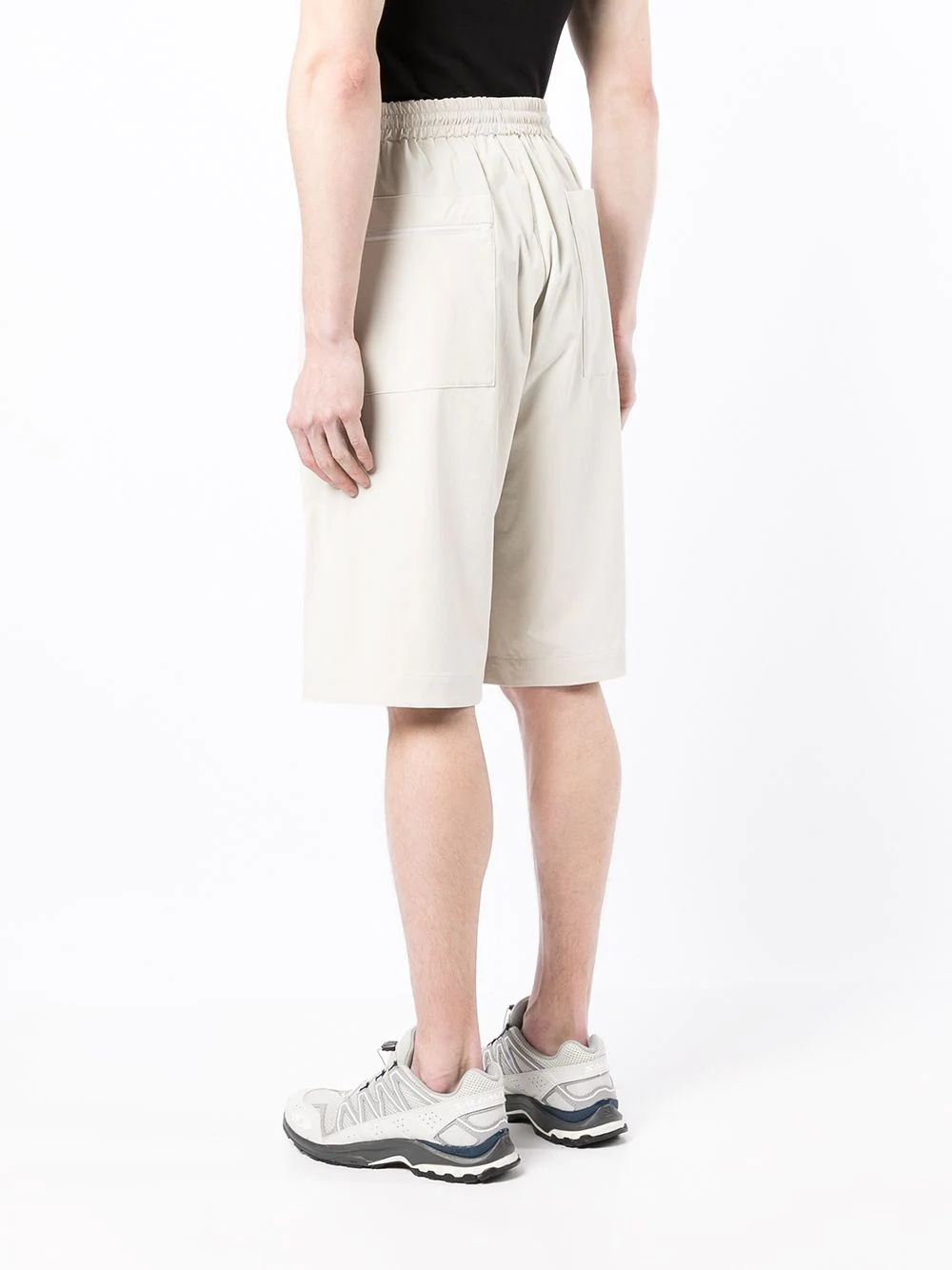 drawstring-waist knee-length shorts - 4