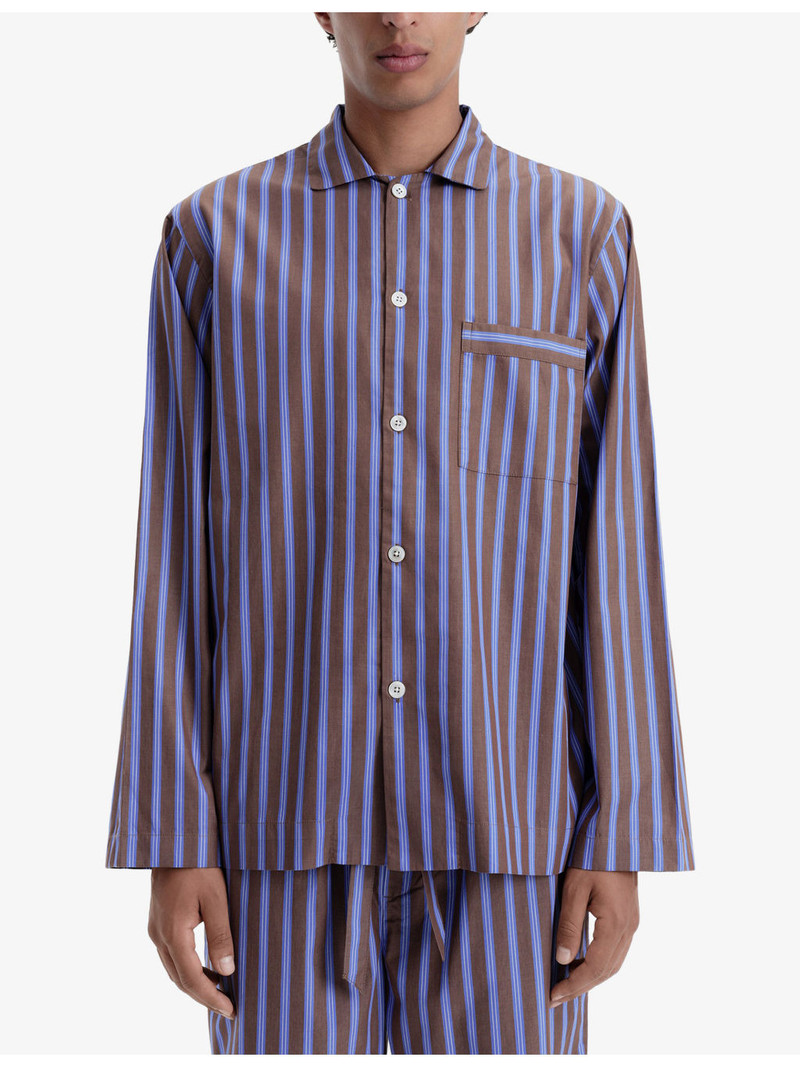 TEKLA Striped Cotton-Poplin Pyjama Shirt outlook