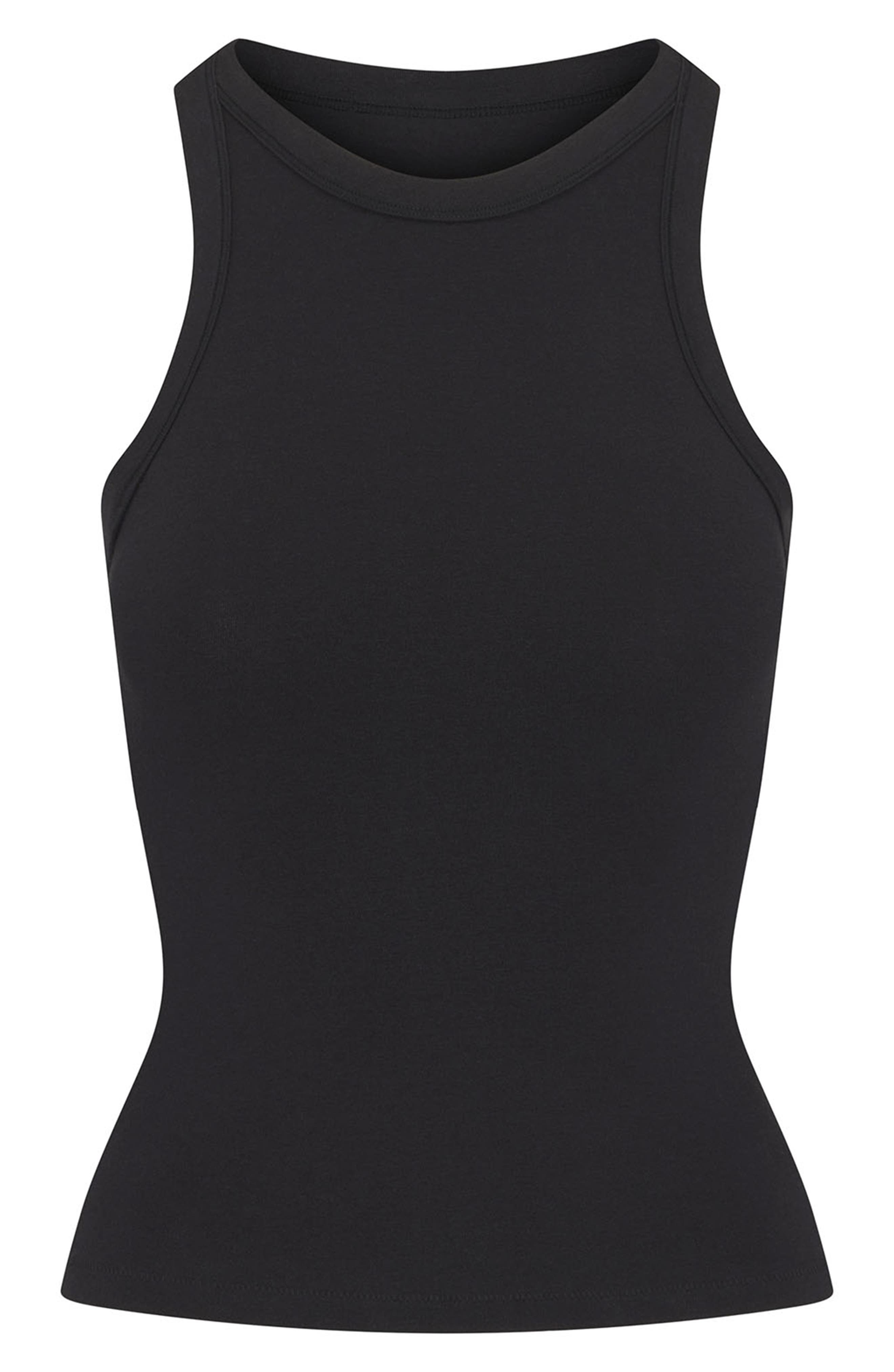 SKIMS Stretch Cotton Jersey Tank in Soot at Nordstrom - 4