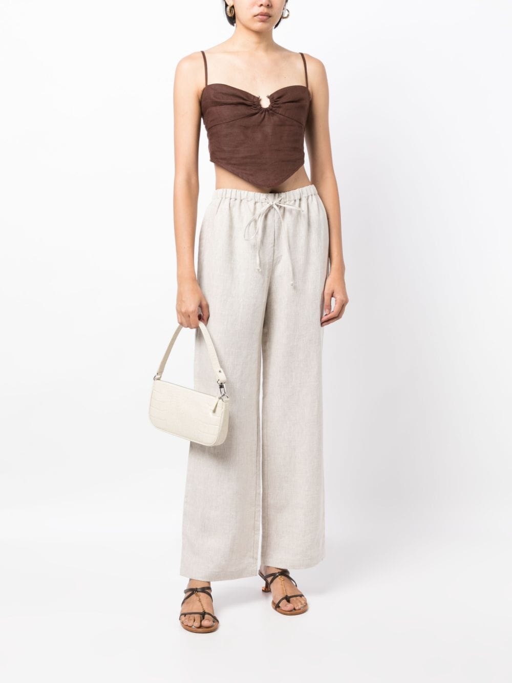Olina straight-leg linen trousers - 2