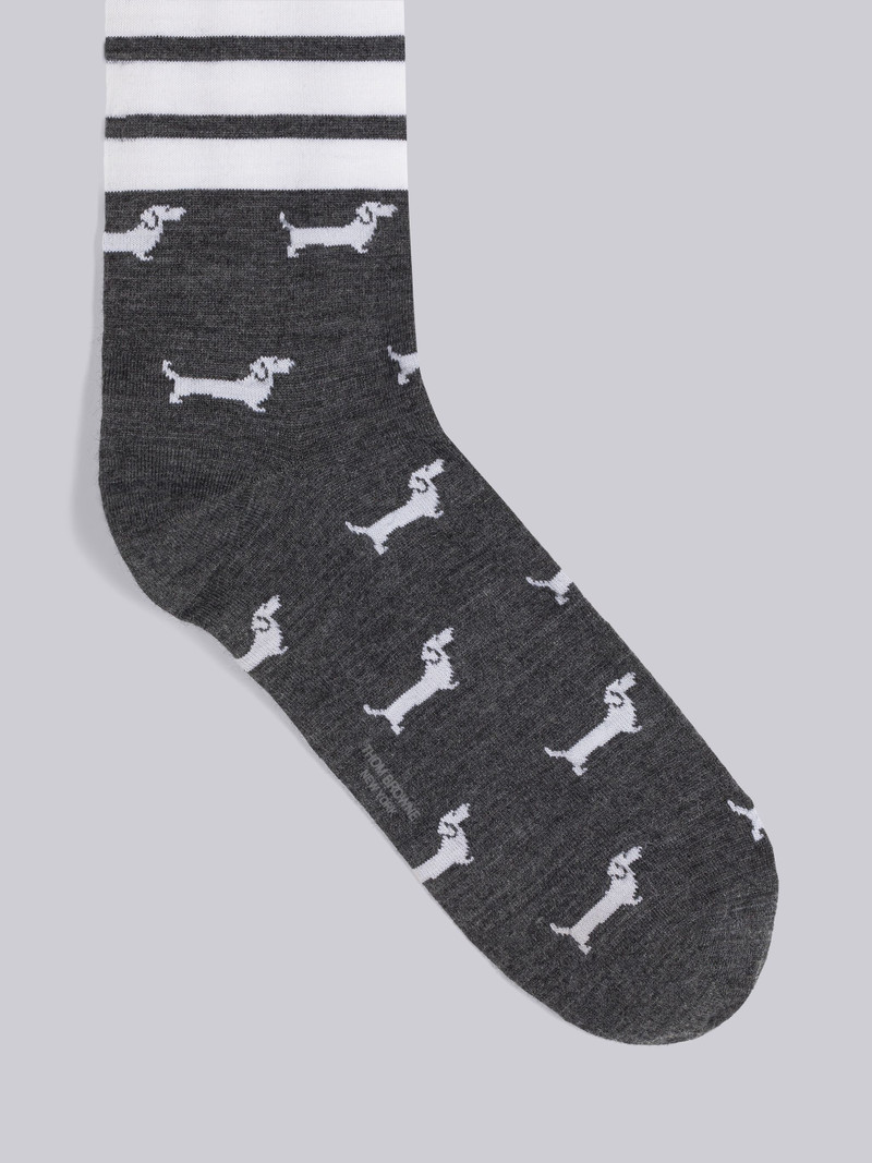 Thom Browne Wool Blend Hector Lobster 4-Bar Mid Calf Socks outlook