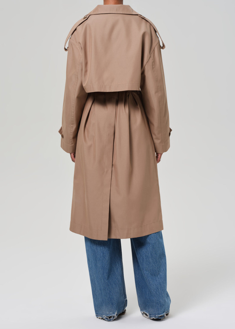 Favi Trench Coat In Dark Khaki 4