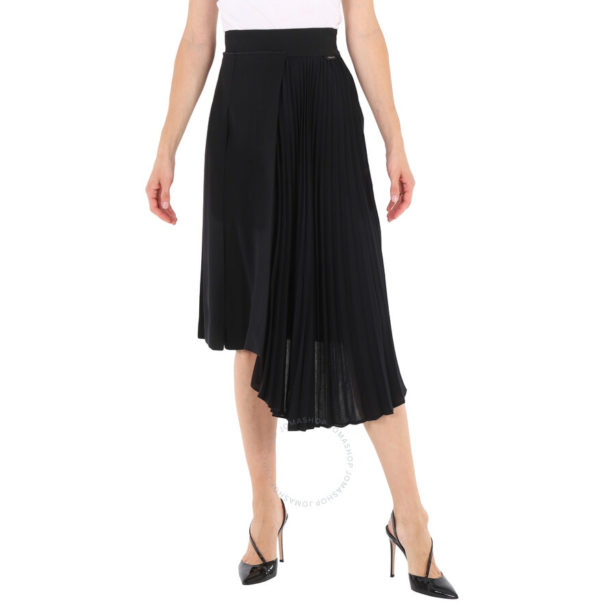 Moncler Ladies Black Asymmetric Pleated Skirt - 3