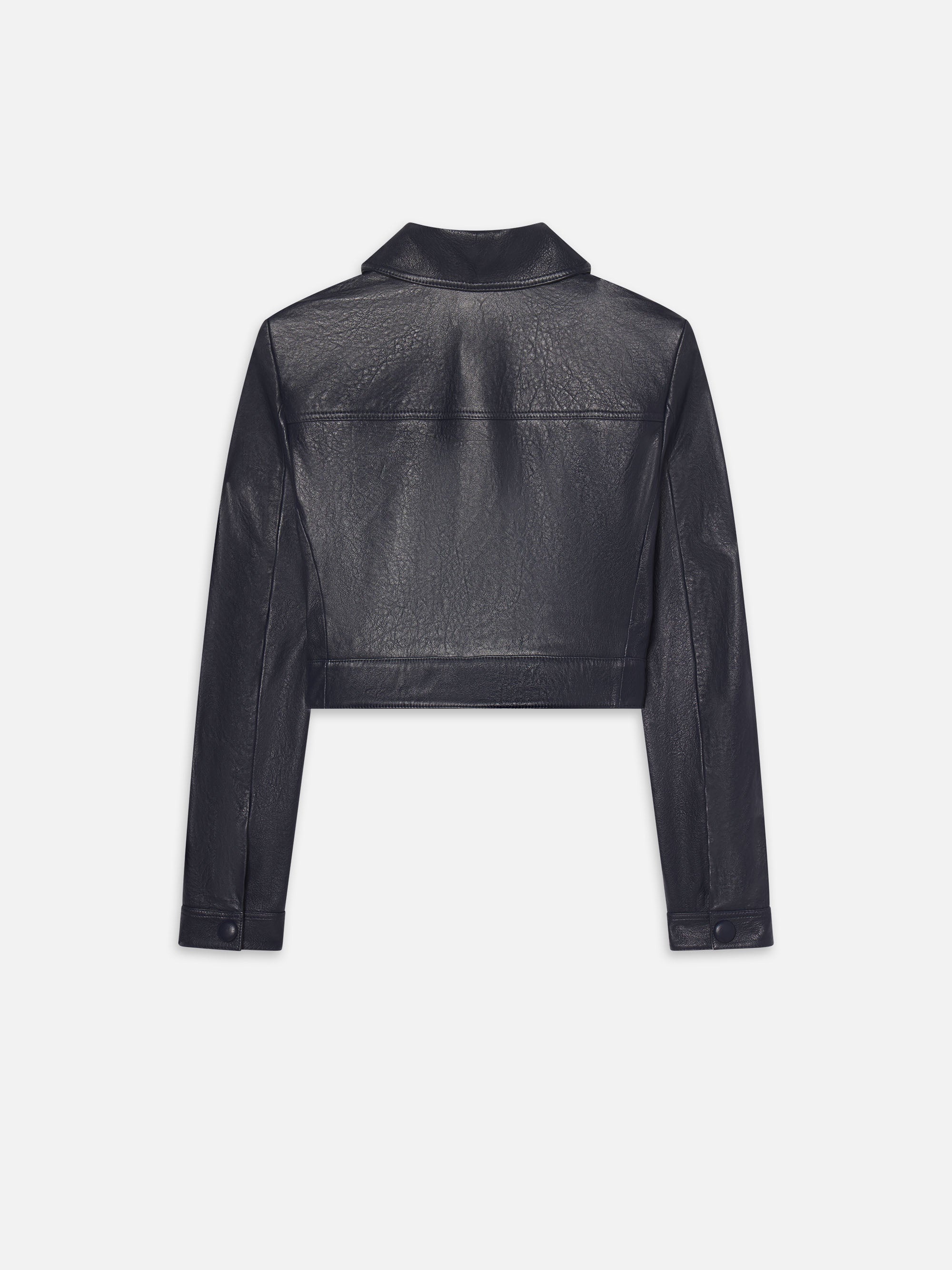 The Small Leather Jacket in Dark Indigo - 3