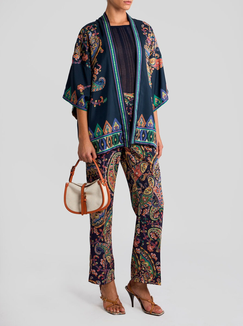 Etro SILK TWILL KESA WITH PLACED FLORAL PAISLEY PRINT outlook