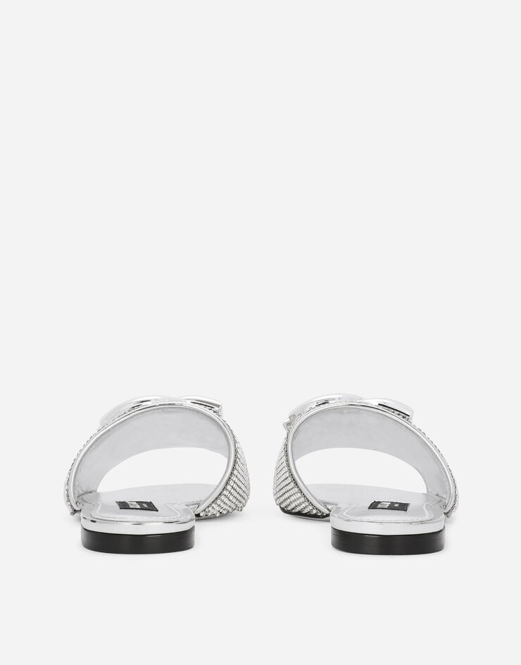 Crystal mesh sliders with DG logo - 3