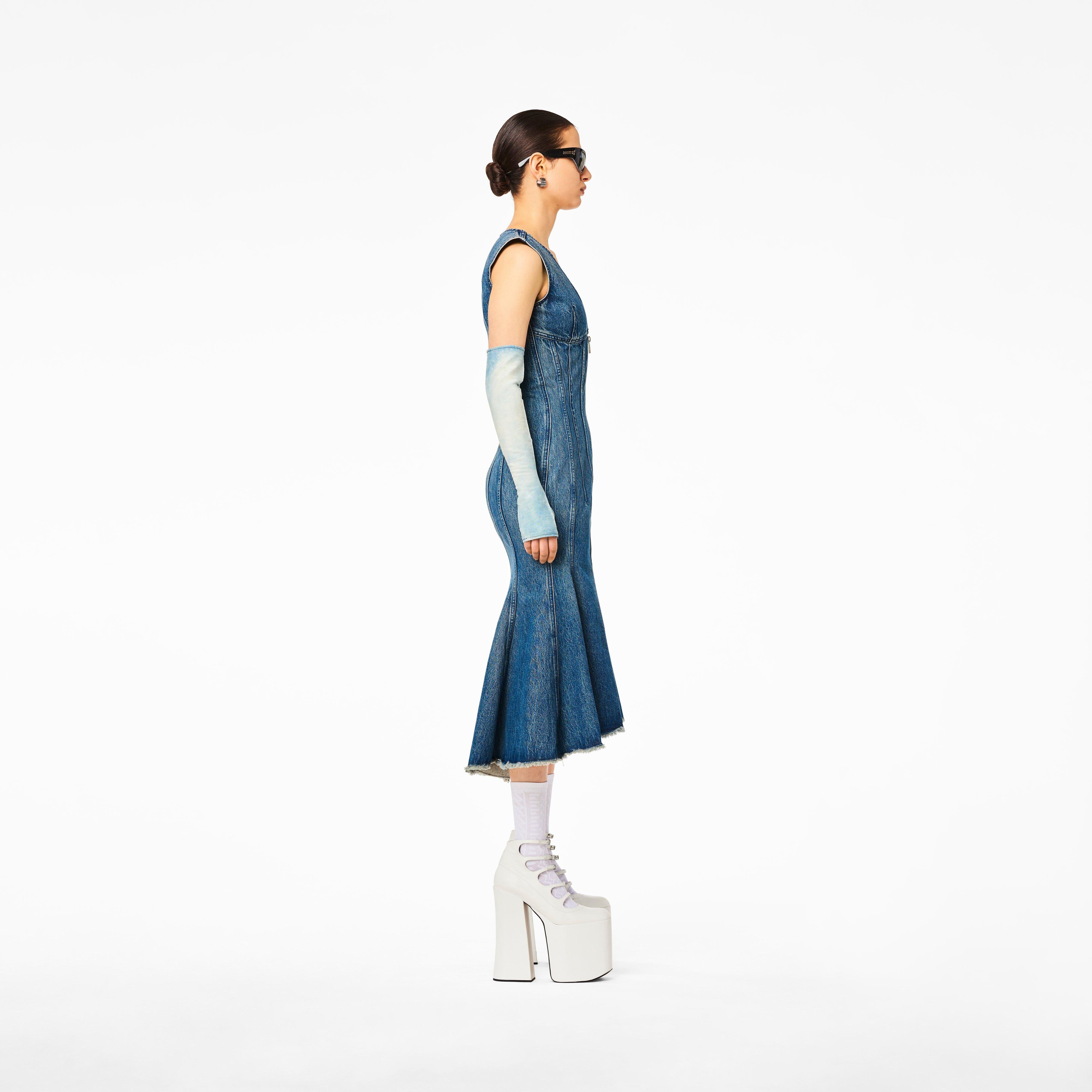 THE WAVE DENIM DRESS - 4