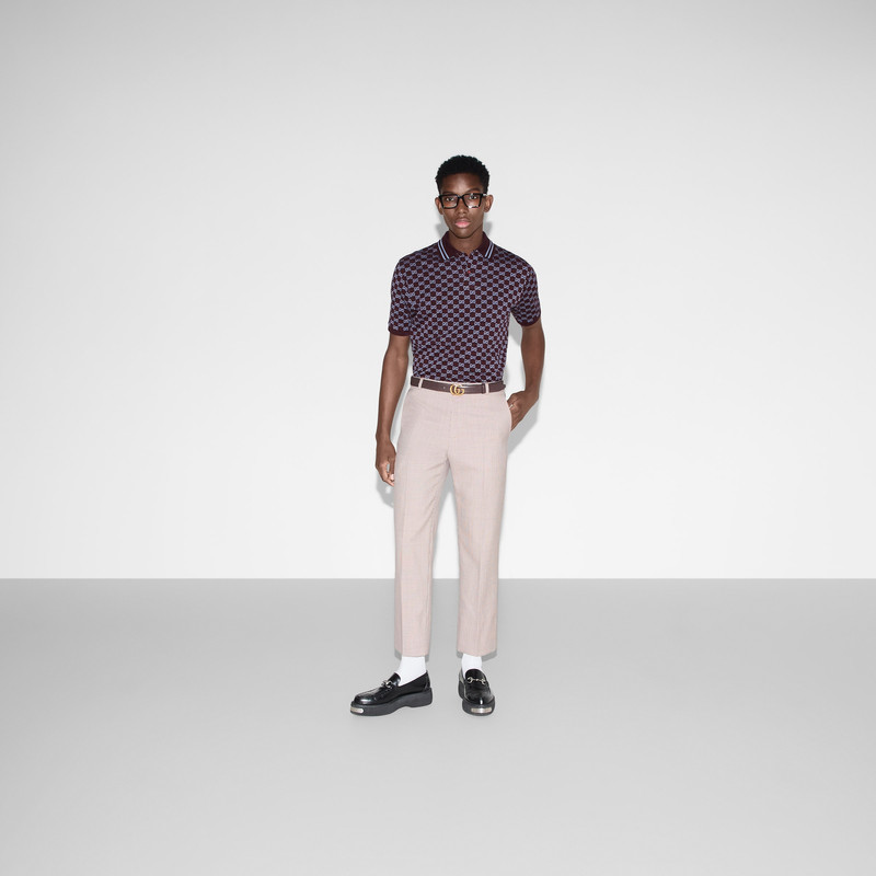 GUCCI GG cotton piquet jacquard polo shirt outlook