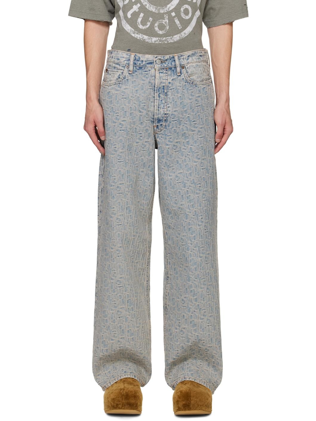 Blue Loose Fit 1981M Monogram Jeans - 1