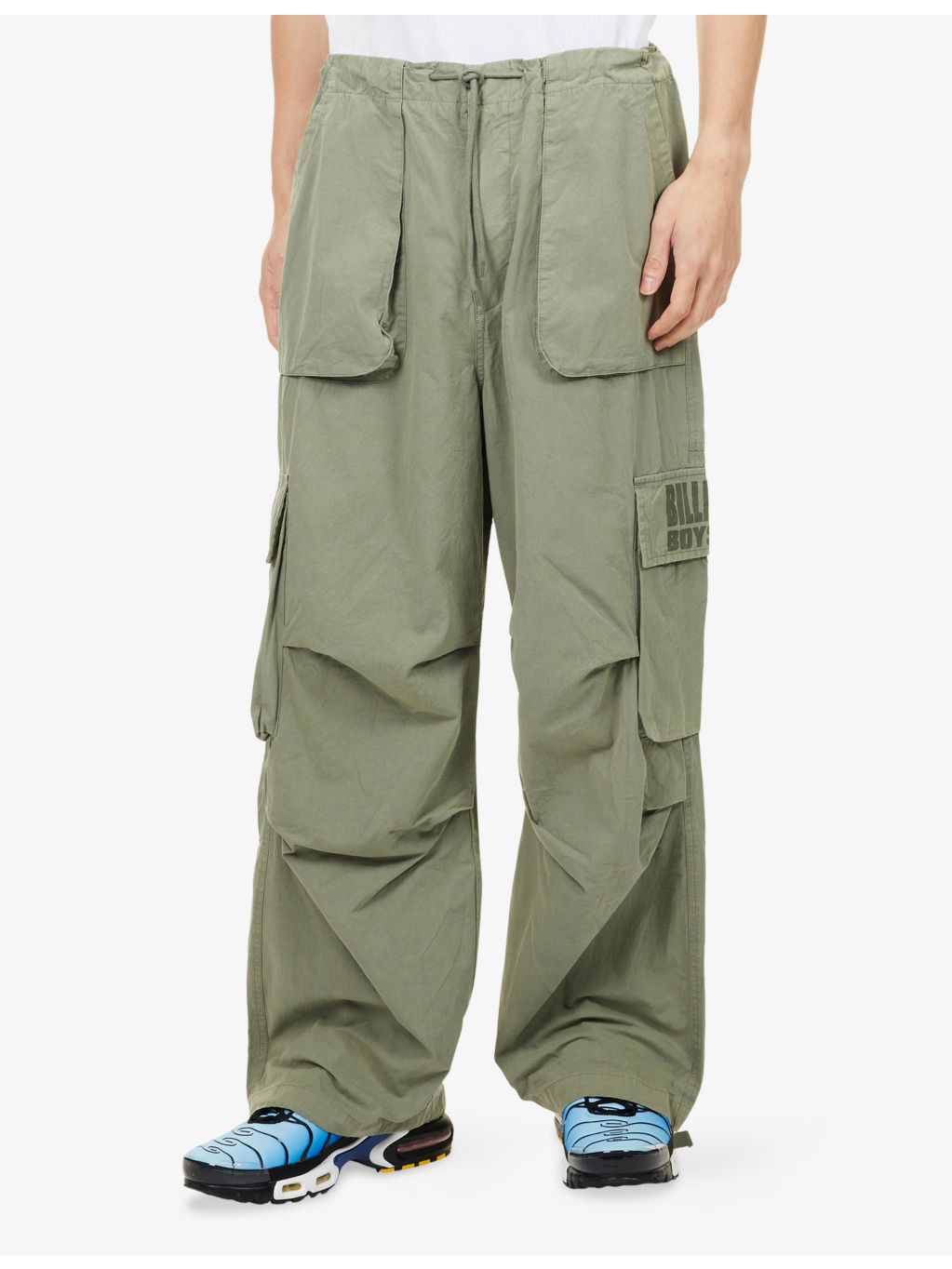 Logo-Print Straight-Leg Cotton Cargo Trousers - 3