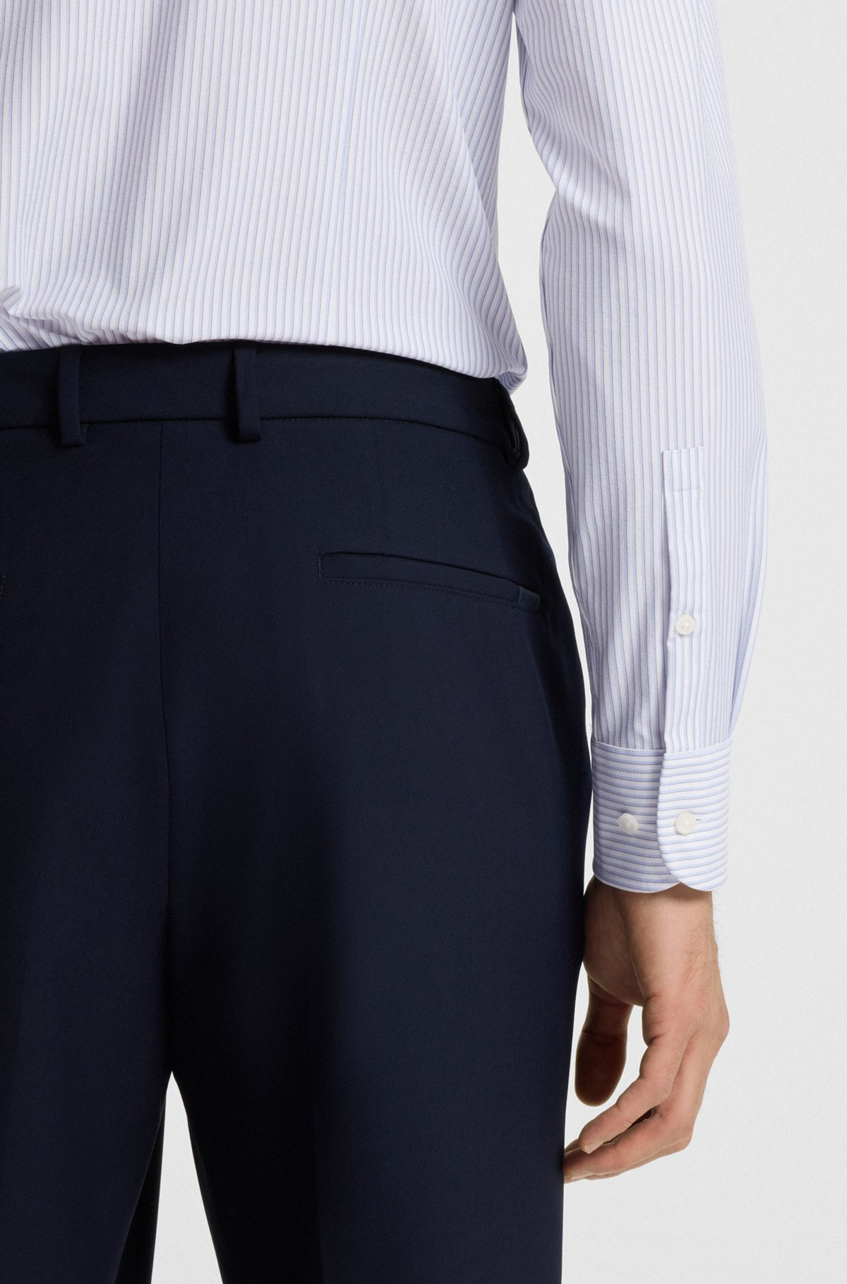 SLIM-FIT STRIPED SHIRT IN PERFORMANCE-STRETCH FABRIC - 6