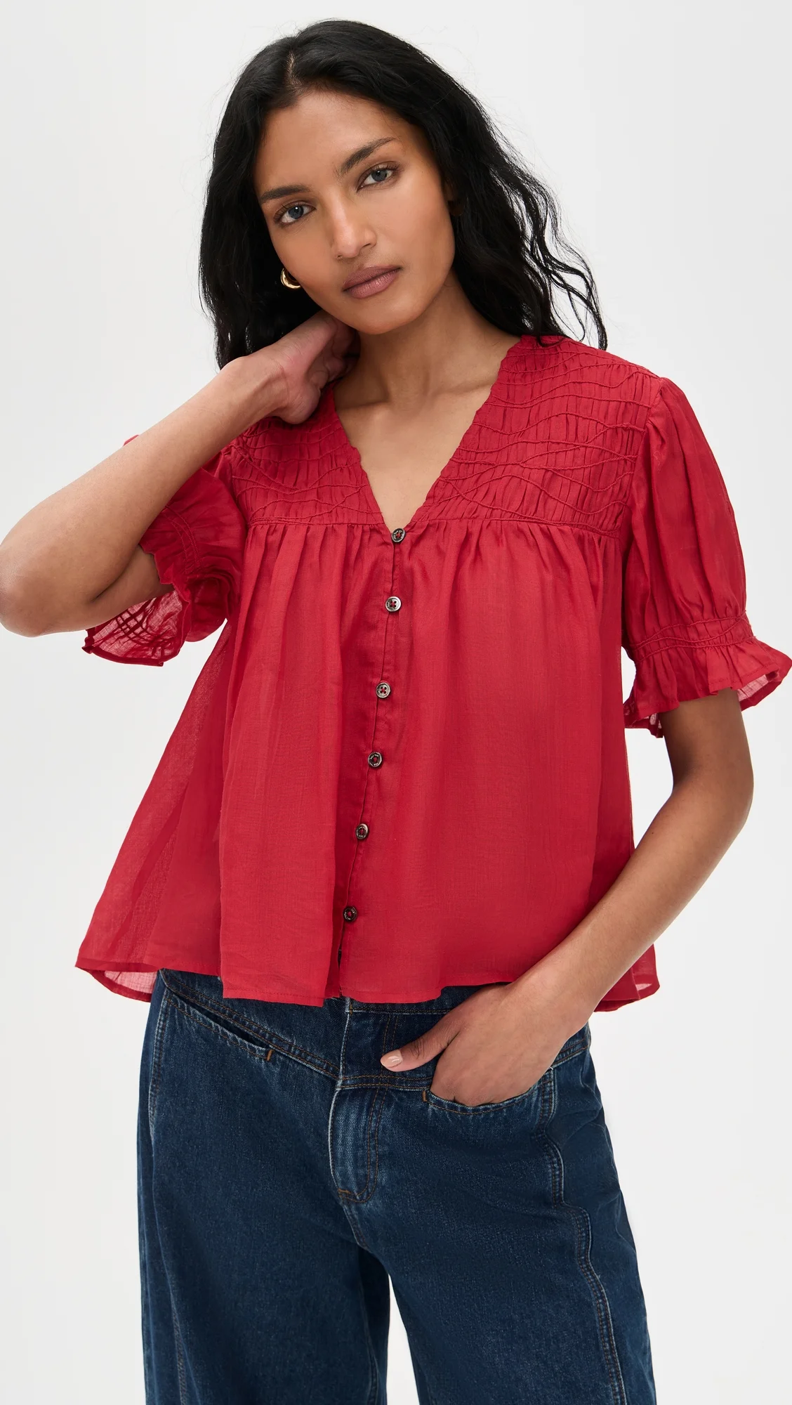 Imogen Solid Short Sleeve Top - 1