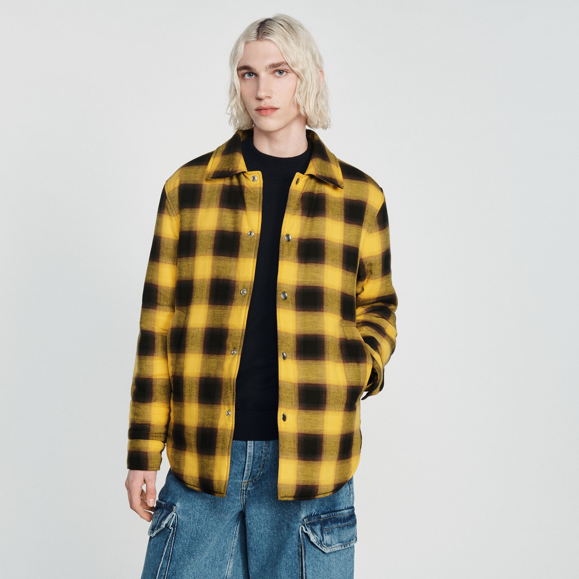 Quilted checked jacket - 5