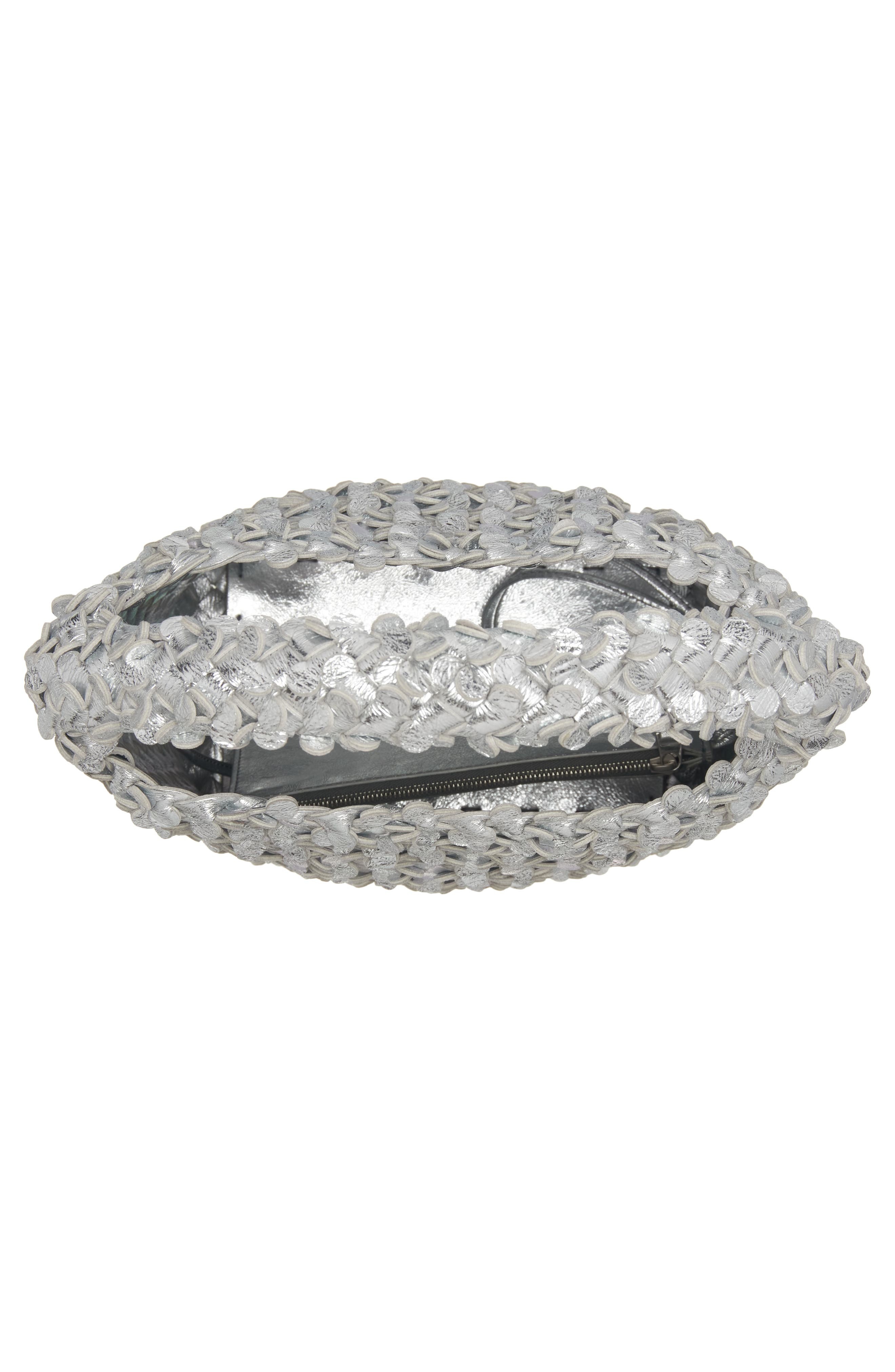 Bottega Veneta Cabat Mirror Confetti Leather Top Handle Bag in Silver/Gold at Nordstrom - 4