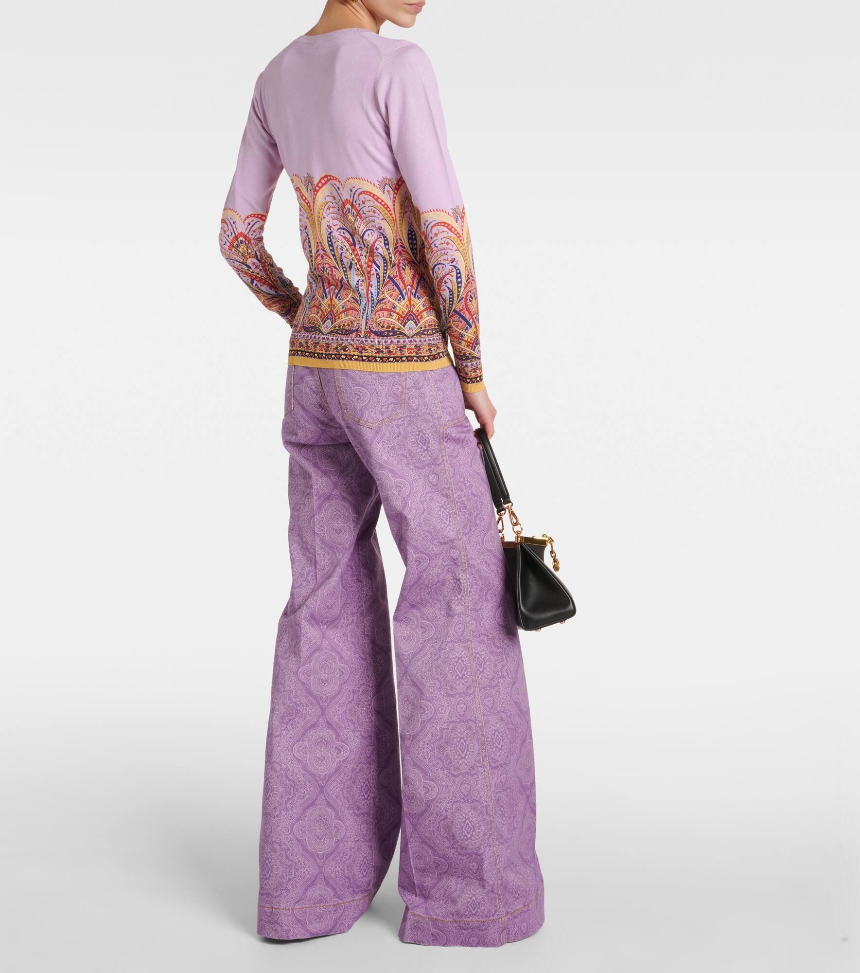 Printed silk-blend sweater - 3