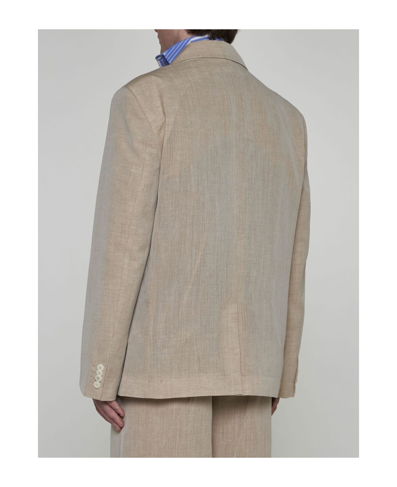 Titolo Linen And Wool Single-breasted Blazer - 4
