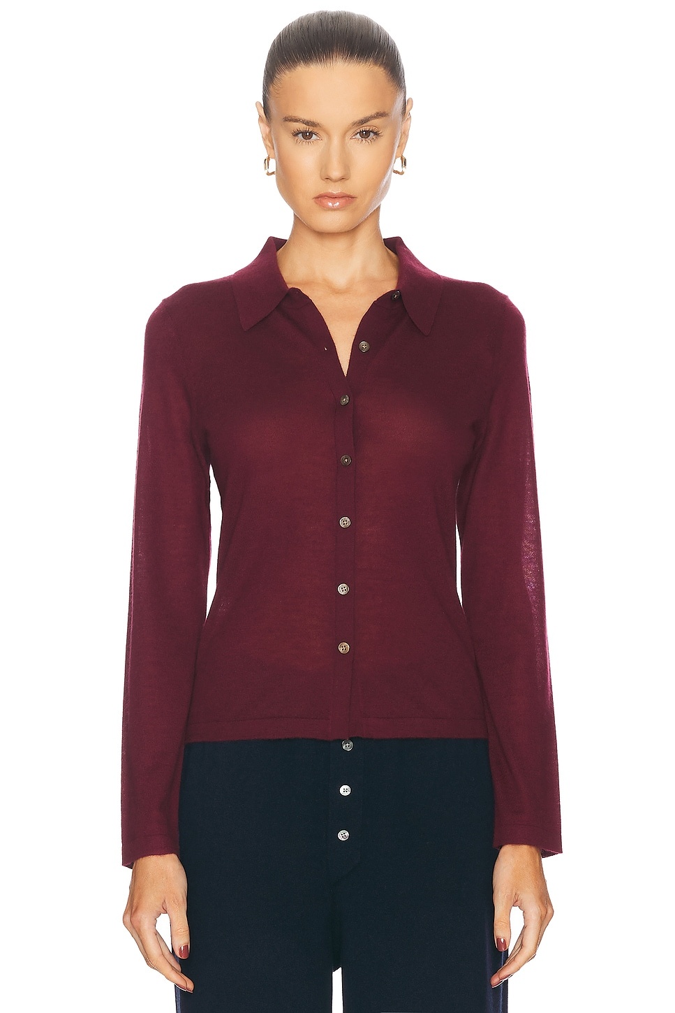 Long Sleeve Cashmere Shirt - 1