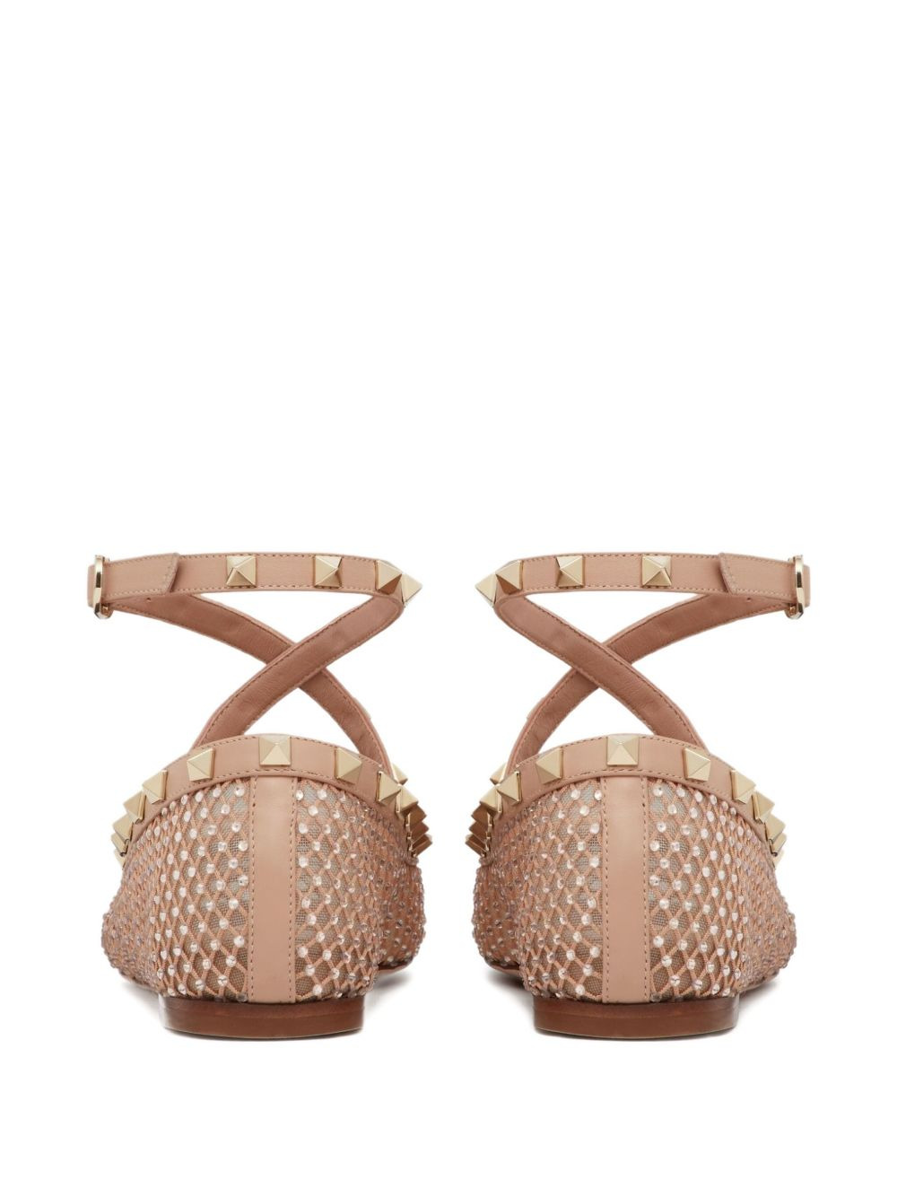 Rockstud rhinestone-embellished ballerina shoes - 3