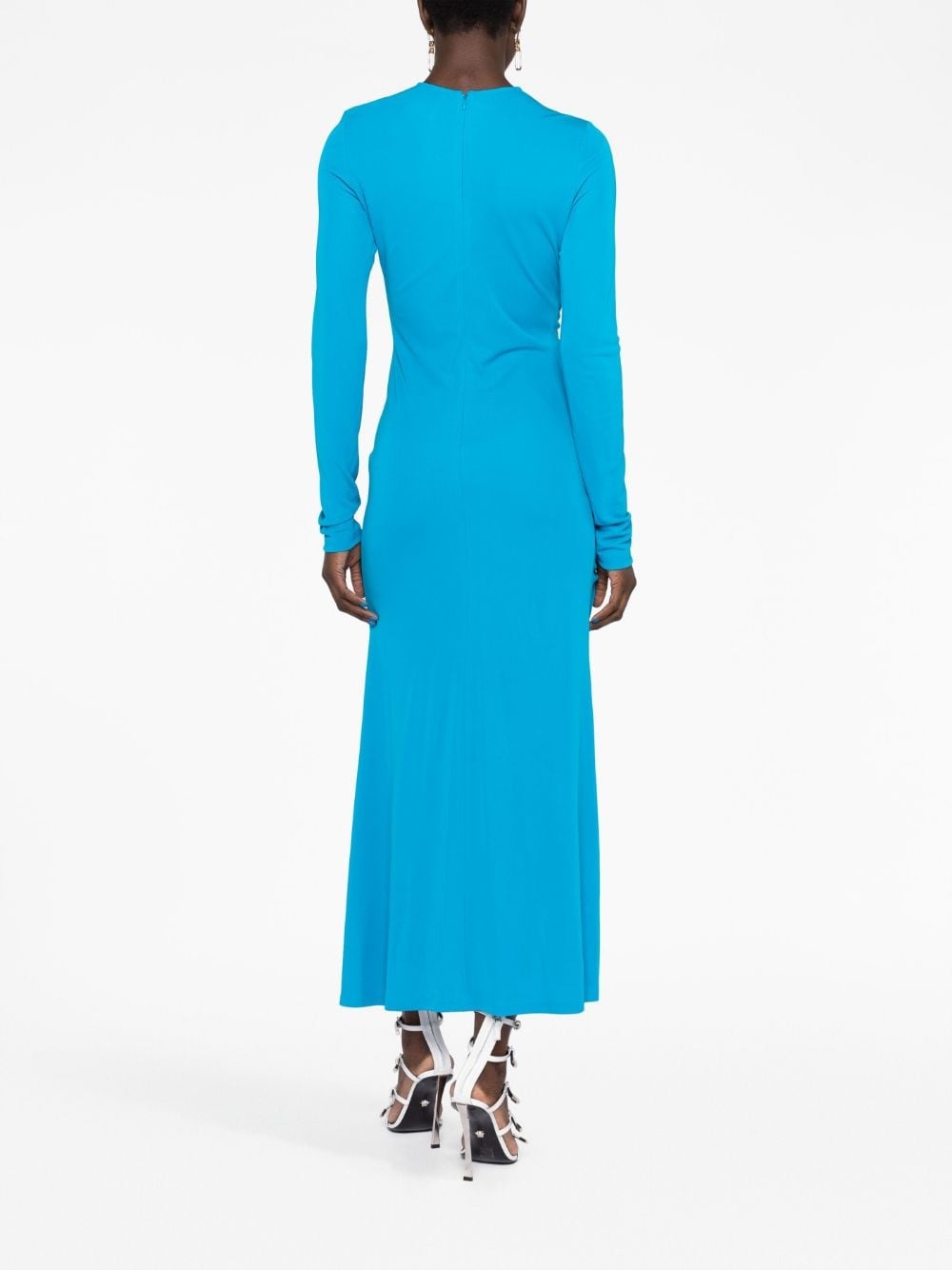 long-sleeve draped maxi dress - 4