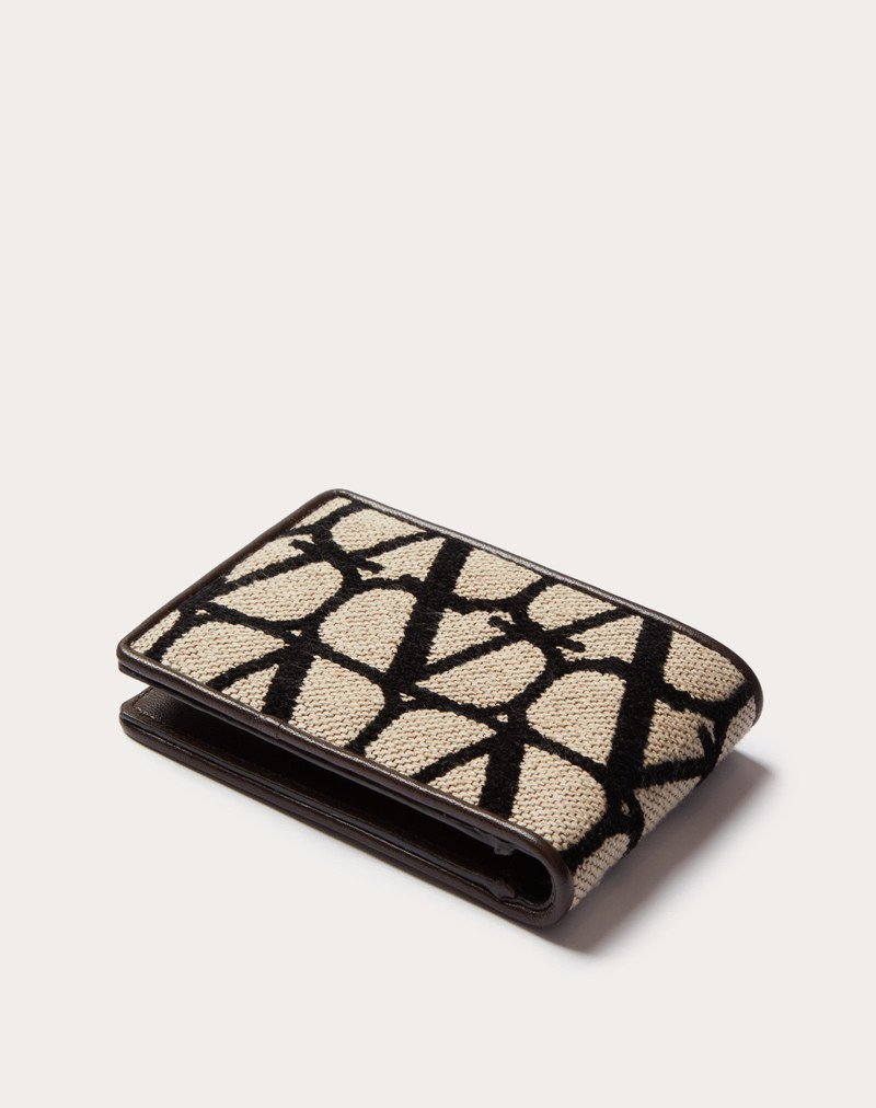 TOILE ICONOGRAPHE WALLET FOR US DOLLARS WITH LEATHER DETAILS 3