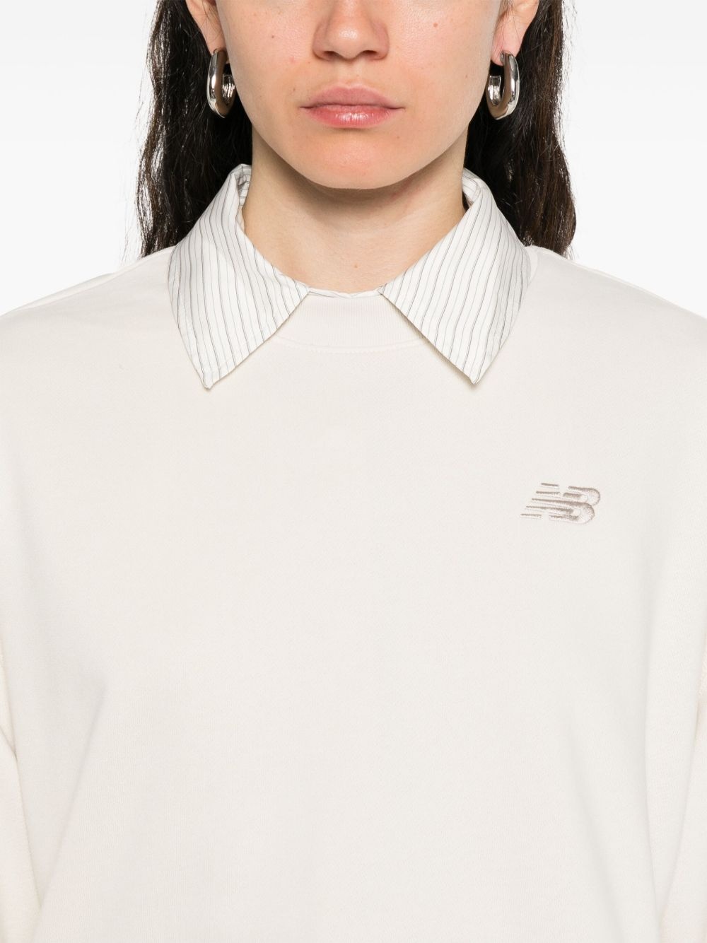 logo-embroidered cropped sweatshirt - 5