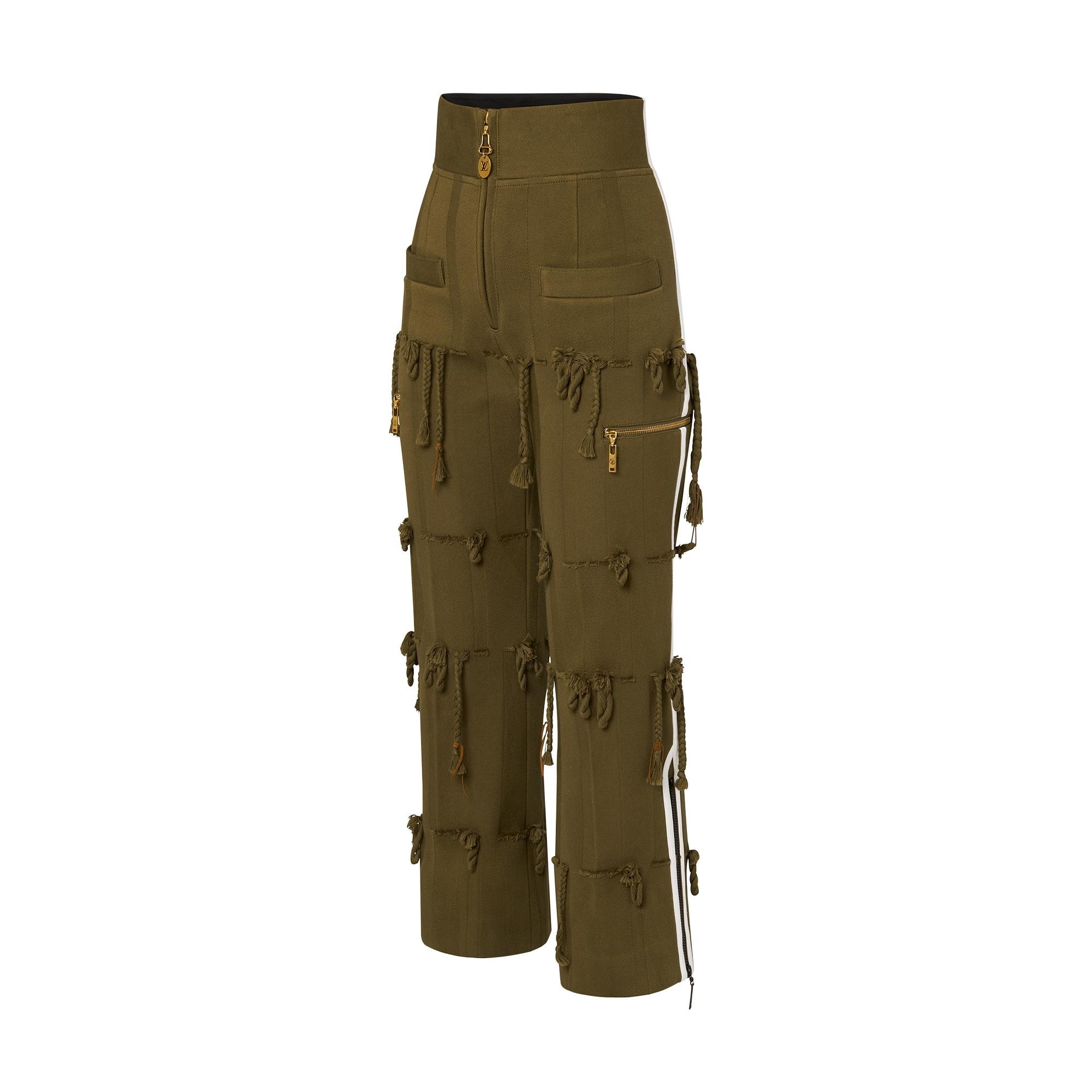 Cotton Gabardine Thread Detail Pants - 2
