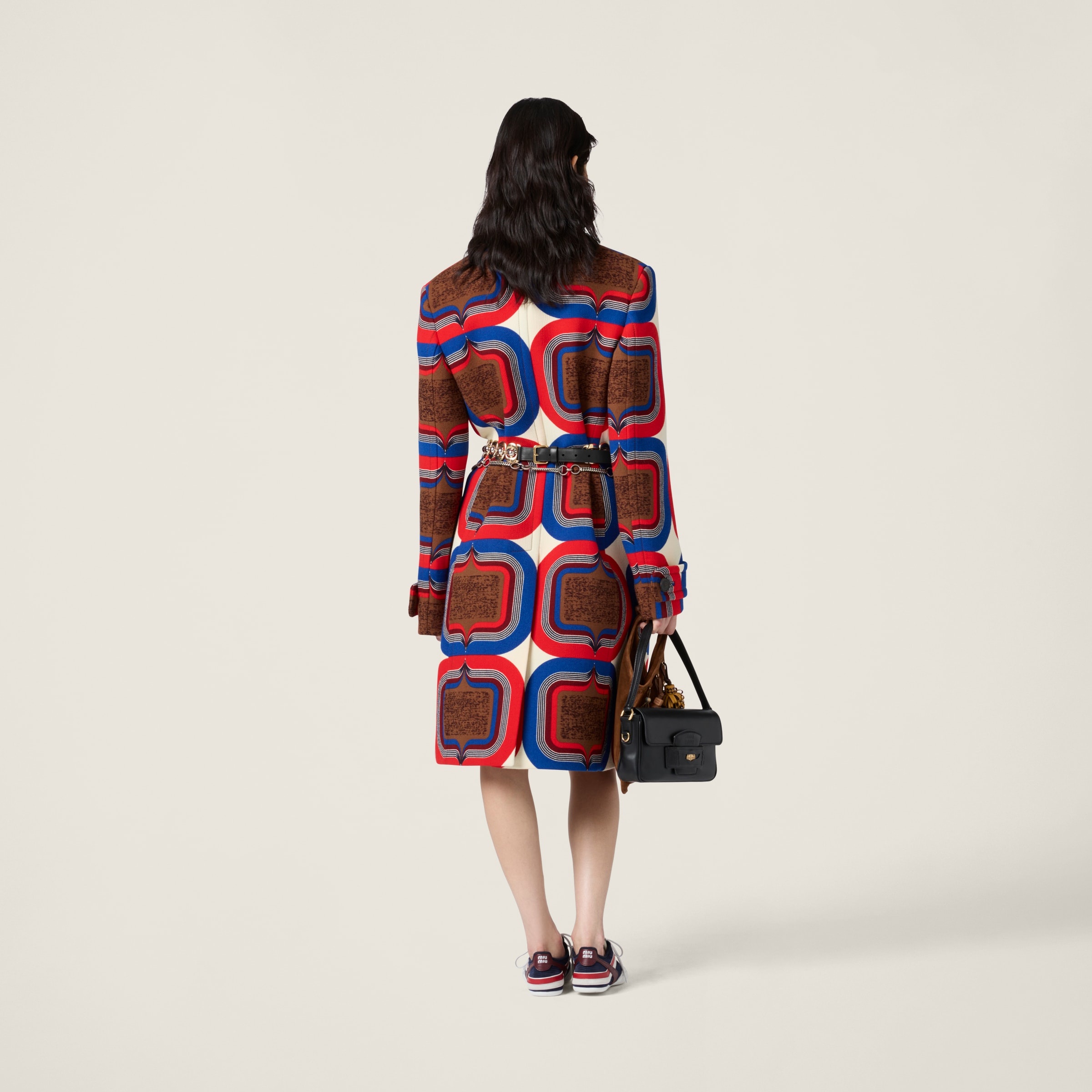 Double-breasted printed natté coat - 3