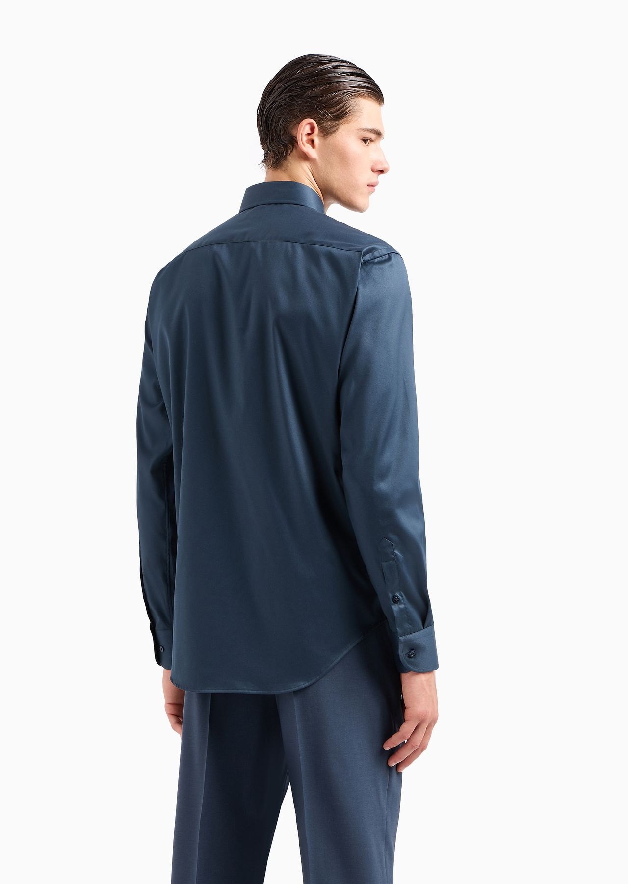 Modern-fit, stretch-cotton, non-iron shirt with a stiff collar - 3