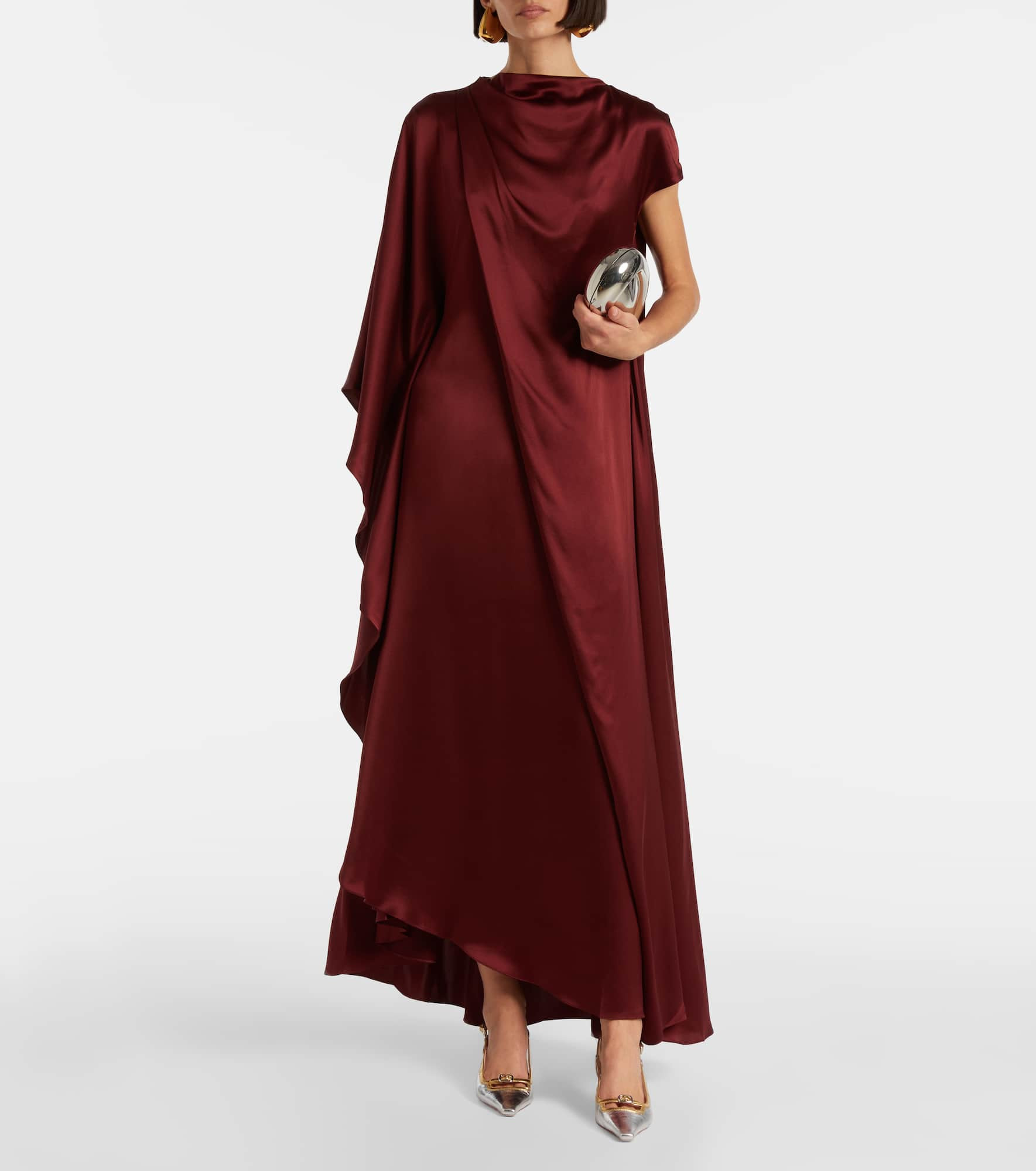 Hiba caped silk gown - 2