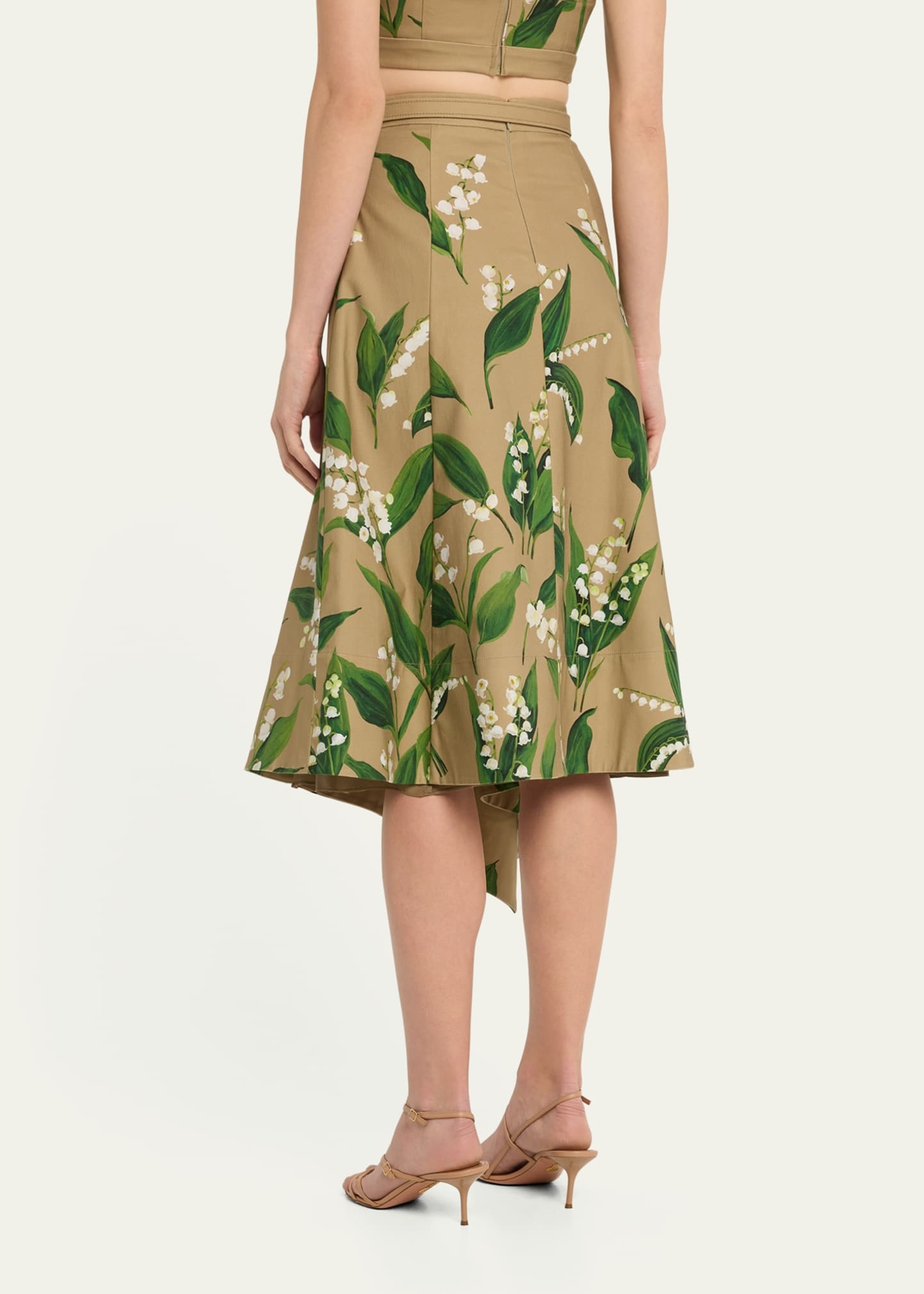 Lily Of The Valley Cotton Twill Midi Skirt - 3