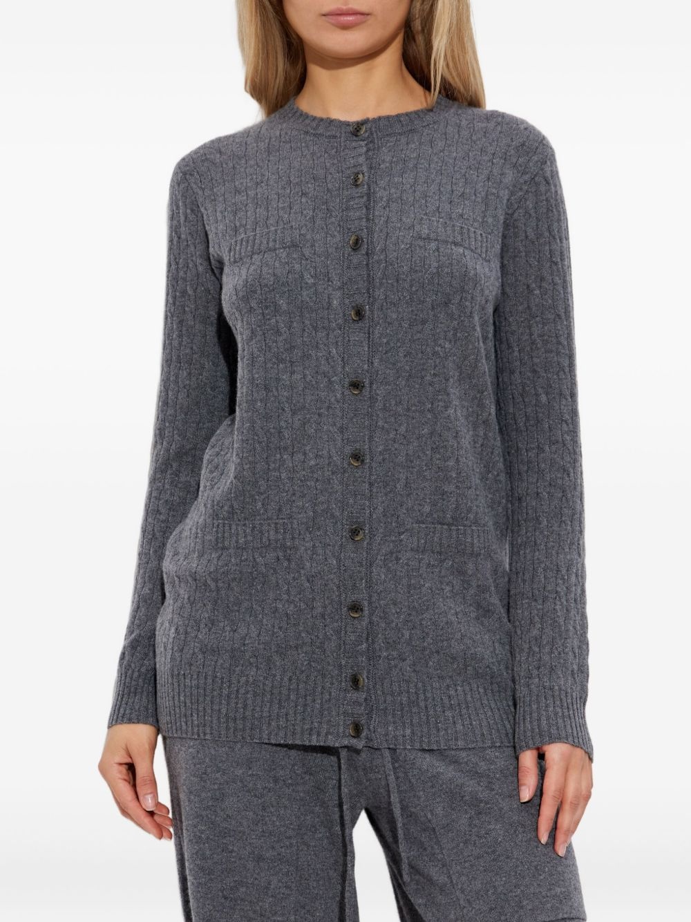 cable-knit cashmere cardigan - 3