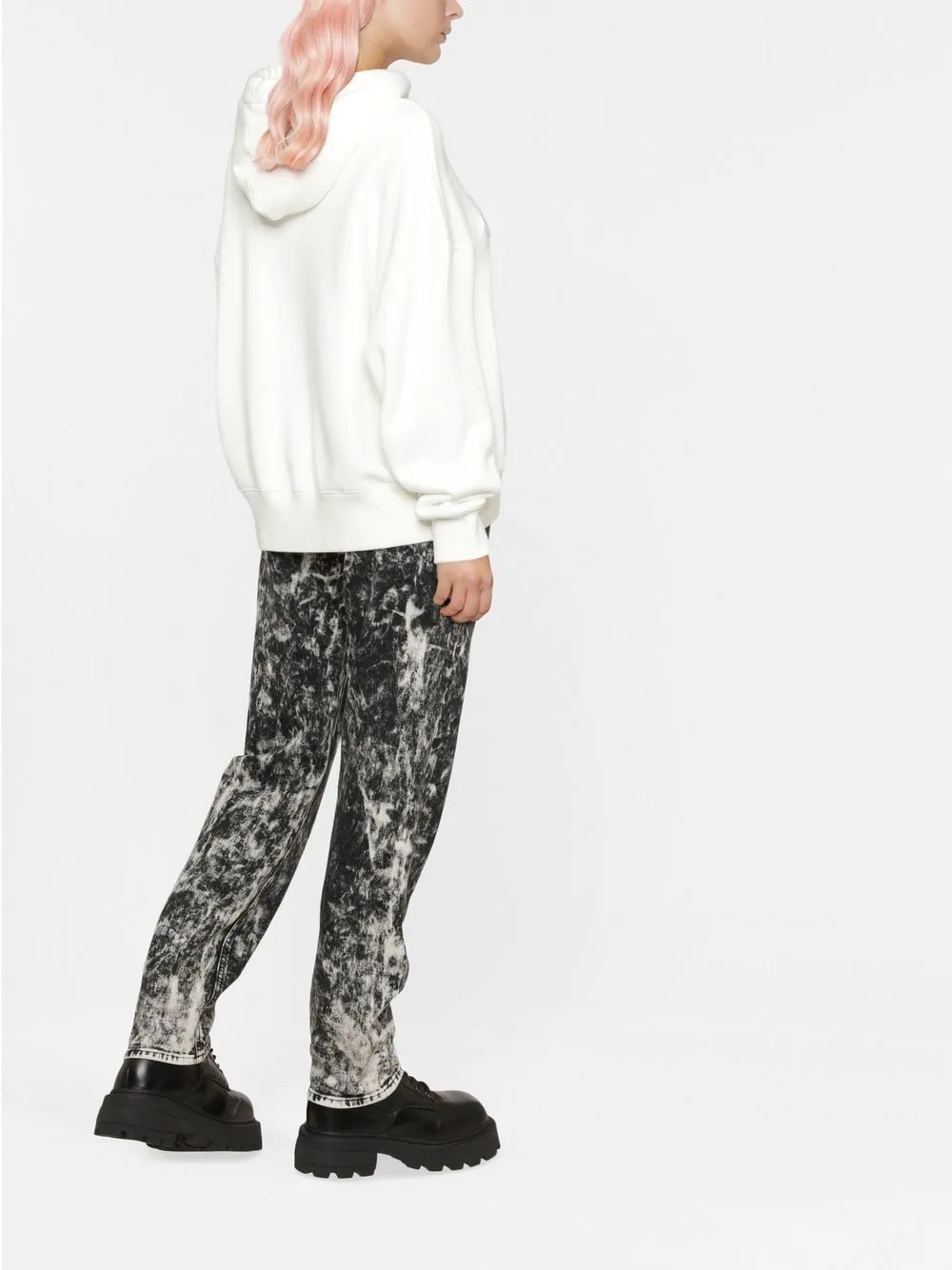 graphic-print cotton hoodie - 4