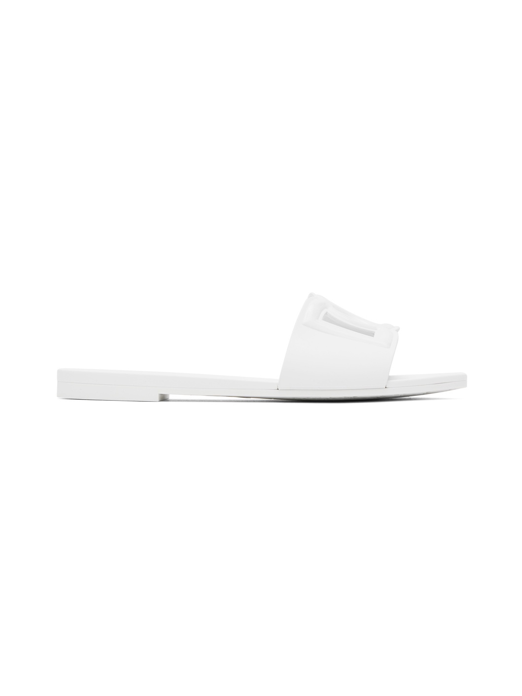 White Rubber Beachwear Pool Slides - 1