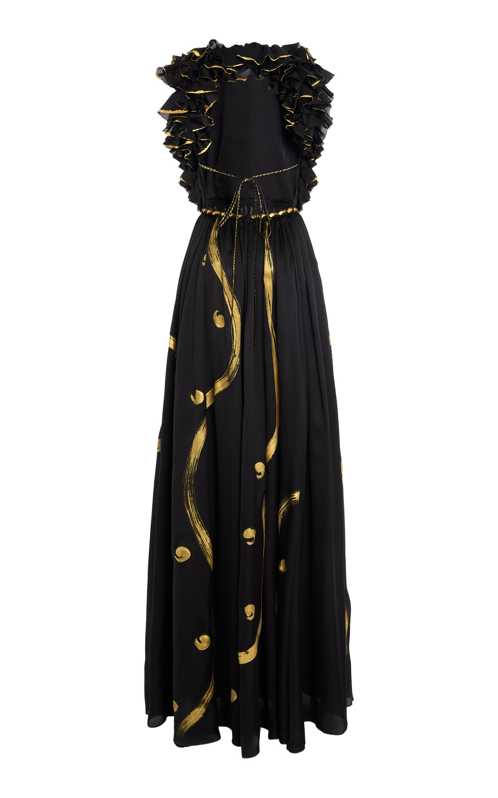 Byzantine Ruffled Silk Gown multi - 3