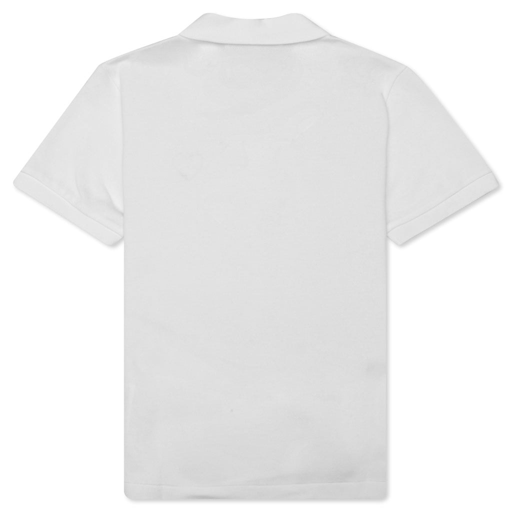 COMME DES GARCONS PLAY BLACK EMBLEM WOMEN'S POLO SHIRT - WHITE - 2