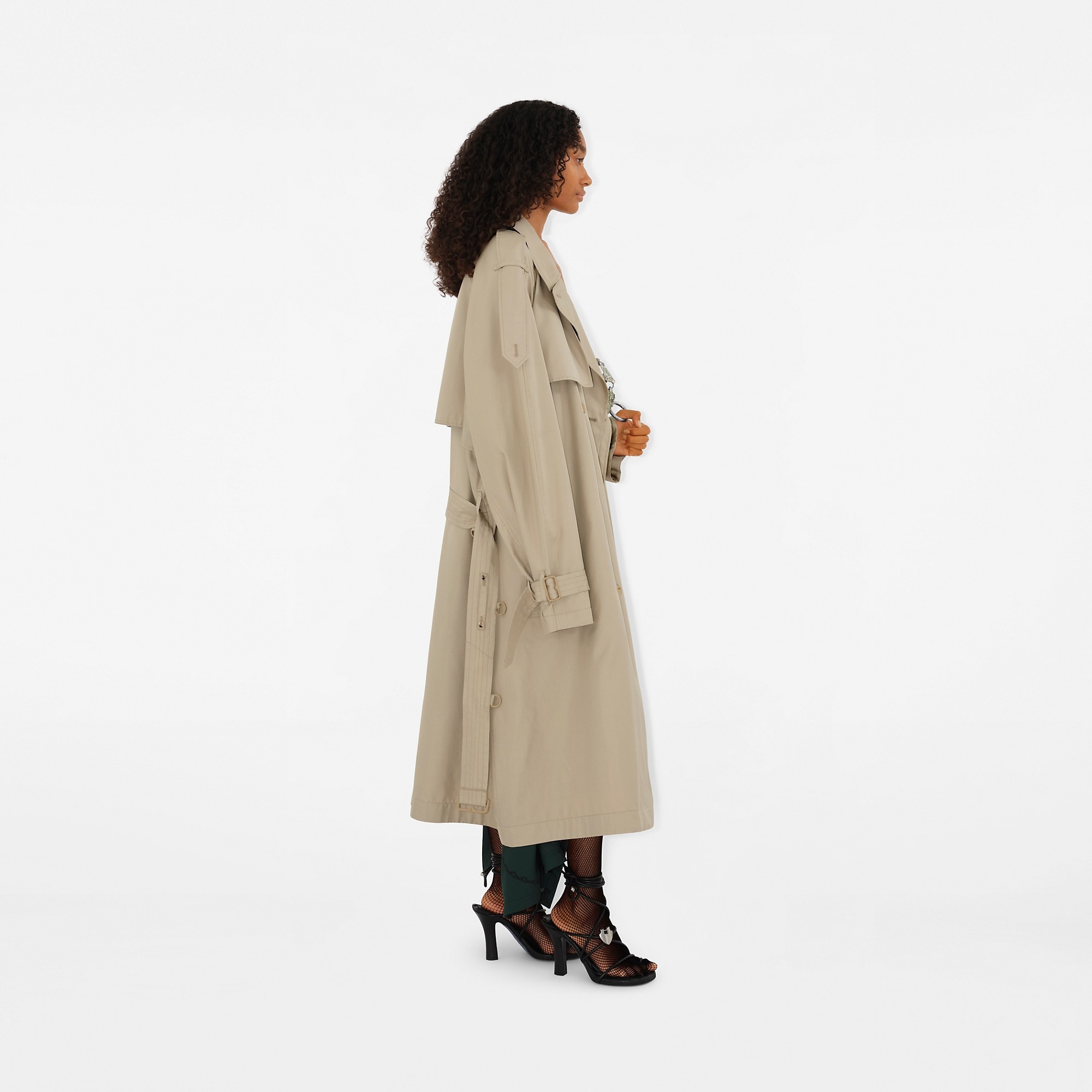 Long Silk Trench Coat - 3