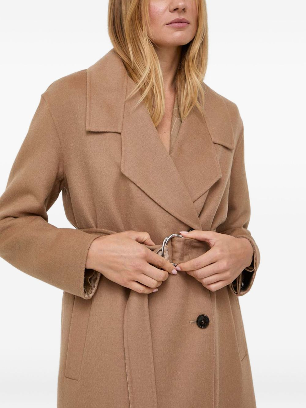 belted double-breasted coat - 4