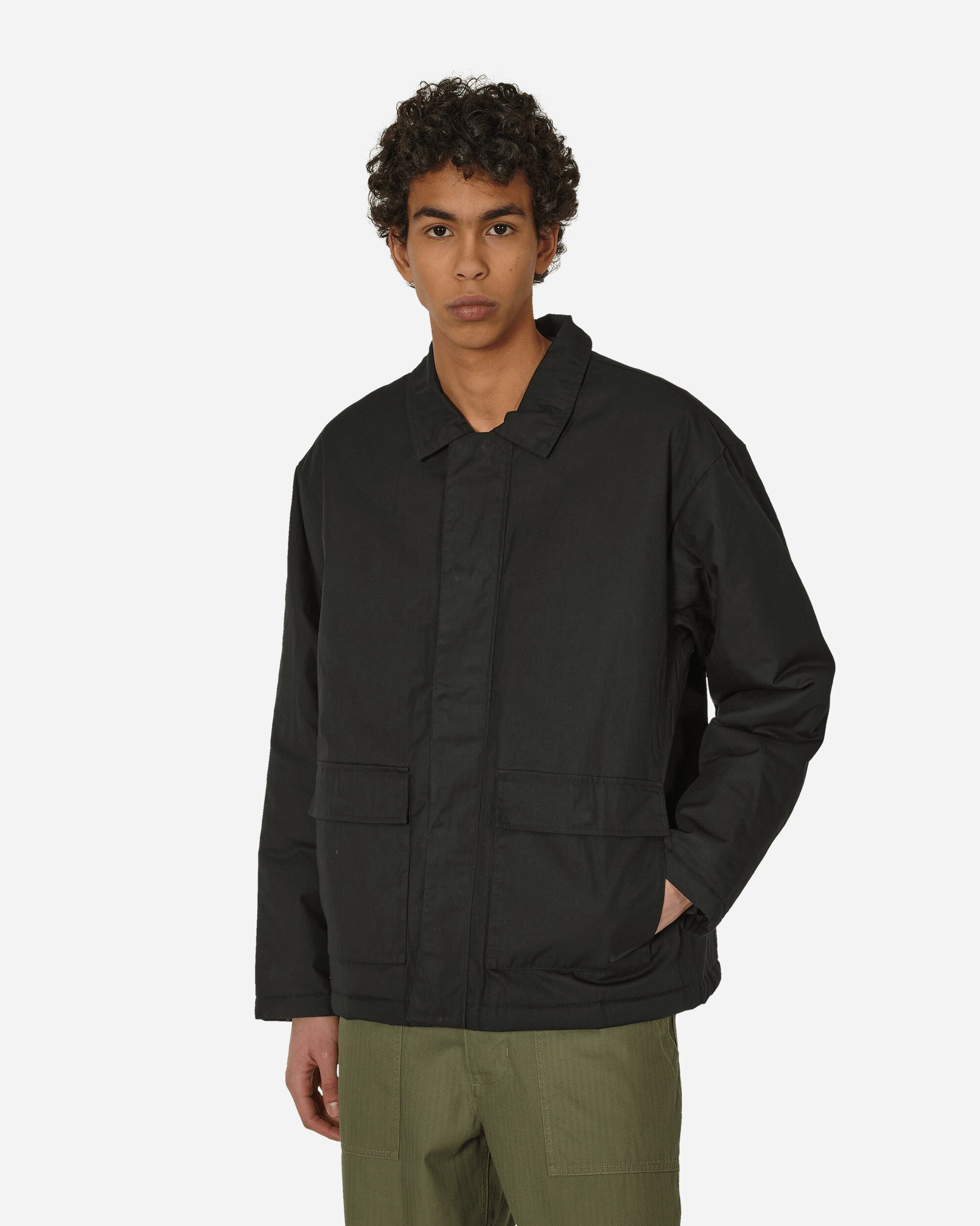 Waxed Canvas Work Jacket Black - 1
