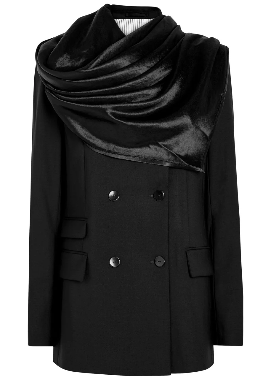 Maria Mcmanus Draped Double-breasted Wool Blazer - 1