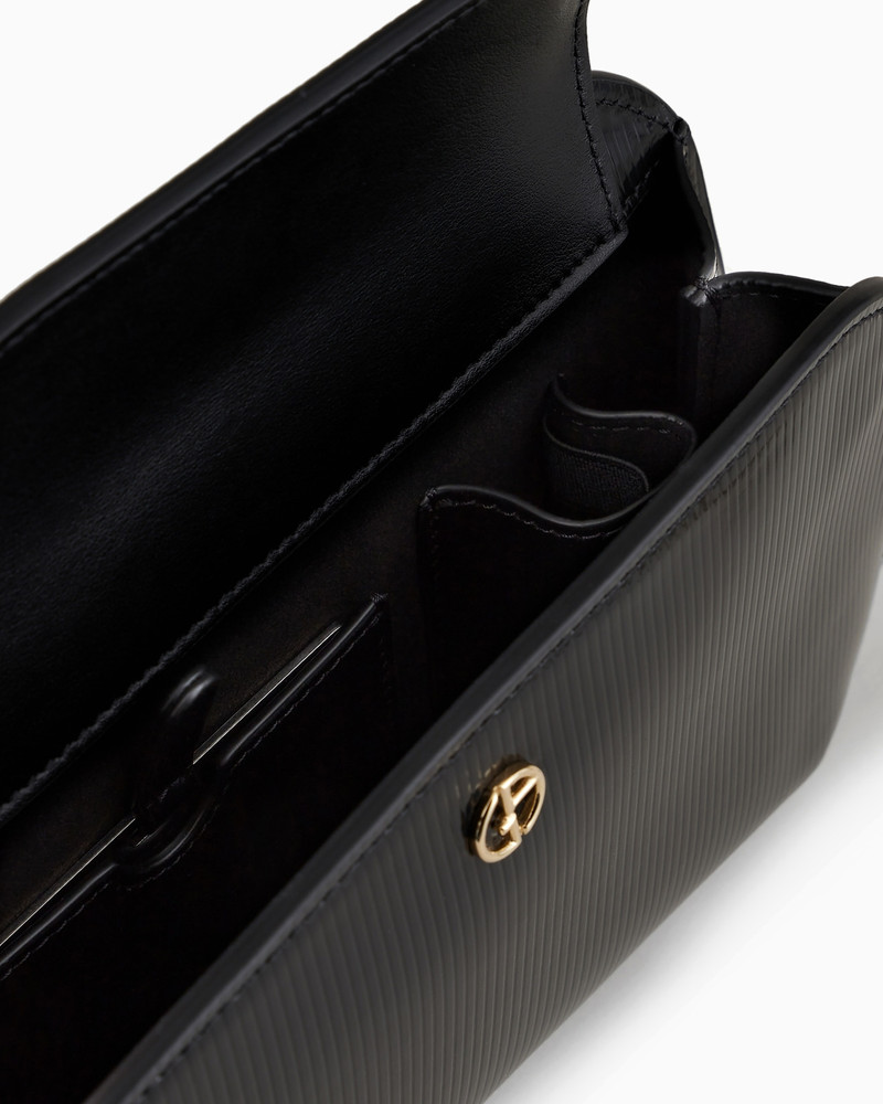 Striped, lamé-leather la Prima clutch bag 4