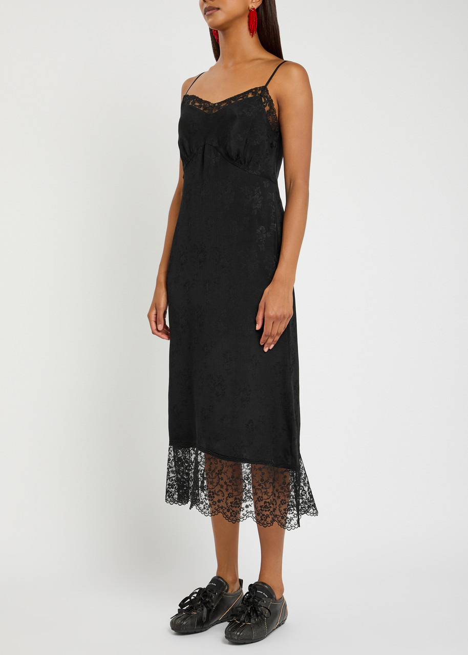 Simone Rocha Floral-jacquard Silk-satin Midi Slip Dress - 2