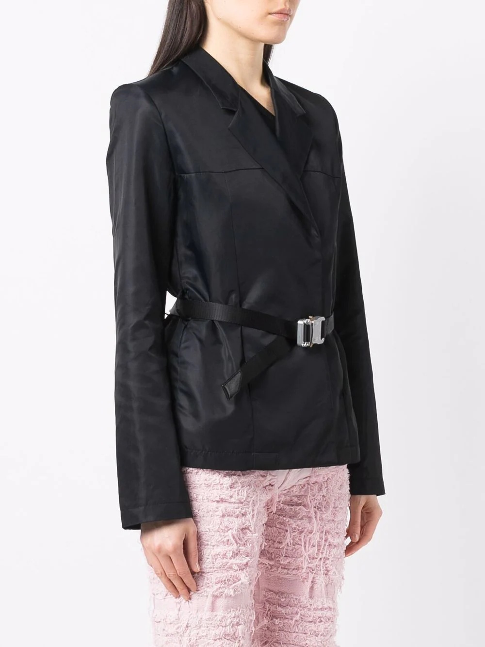 belted single-breasted blazer - 3