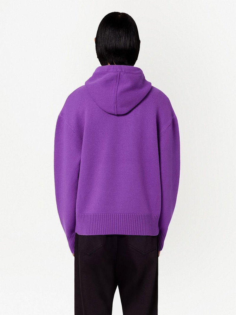logo-intarsia knit hoodie 5