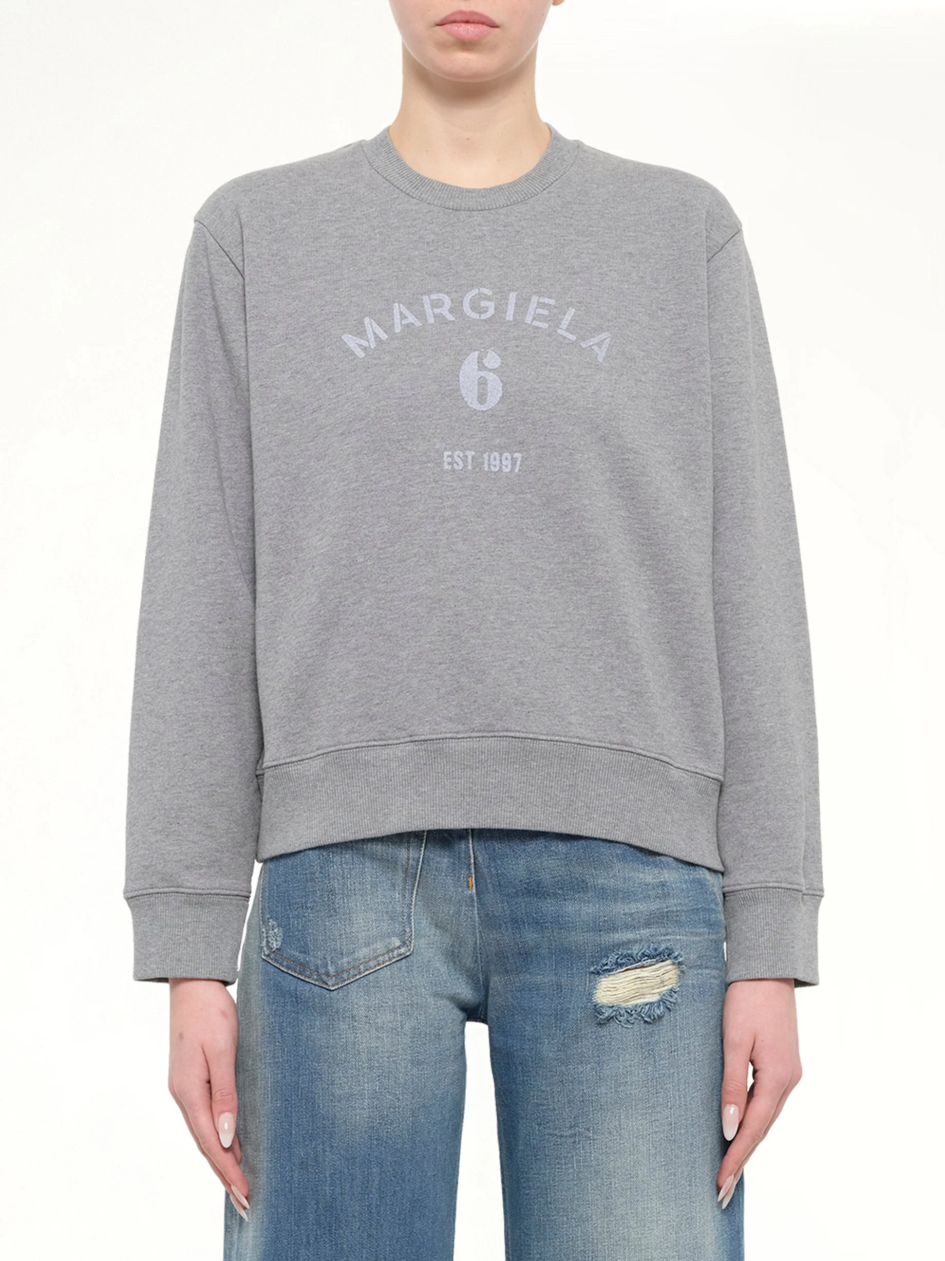 Margiela 6 Sweatshirt in Grey Melange - 1