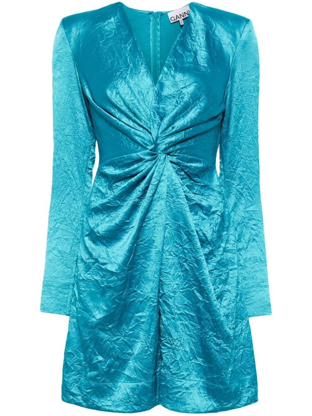 crinkled-satin knot dress - 2