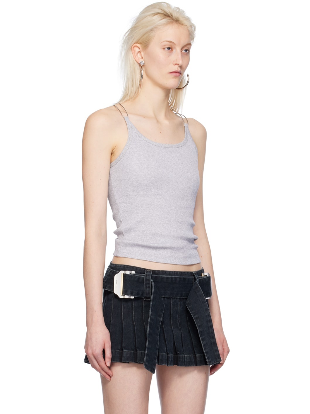 Gray Wire Strap Tank Top - 2