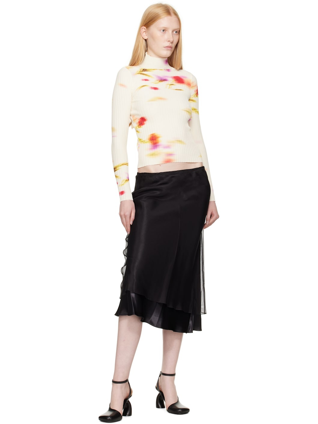 Off-White Blossom Print Turtleneck - 4