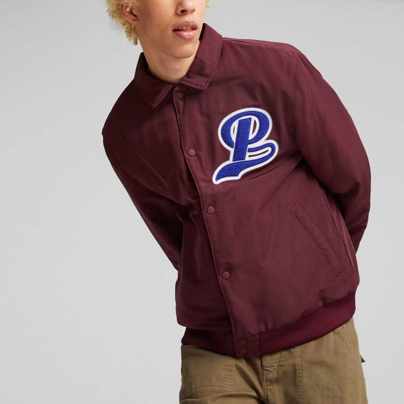 PUMA Team Bomber Button Down Jacket 'Burgundy' 539272-42 - 3