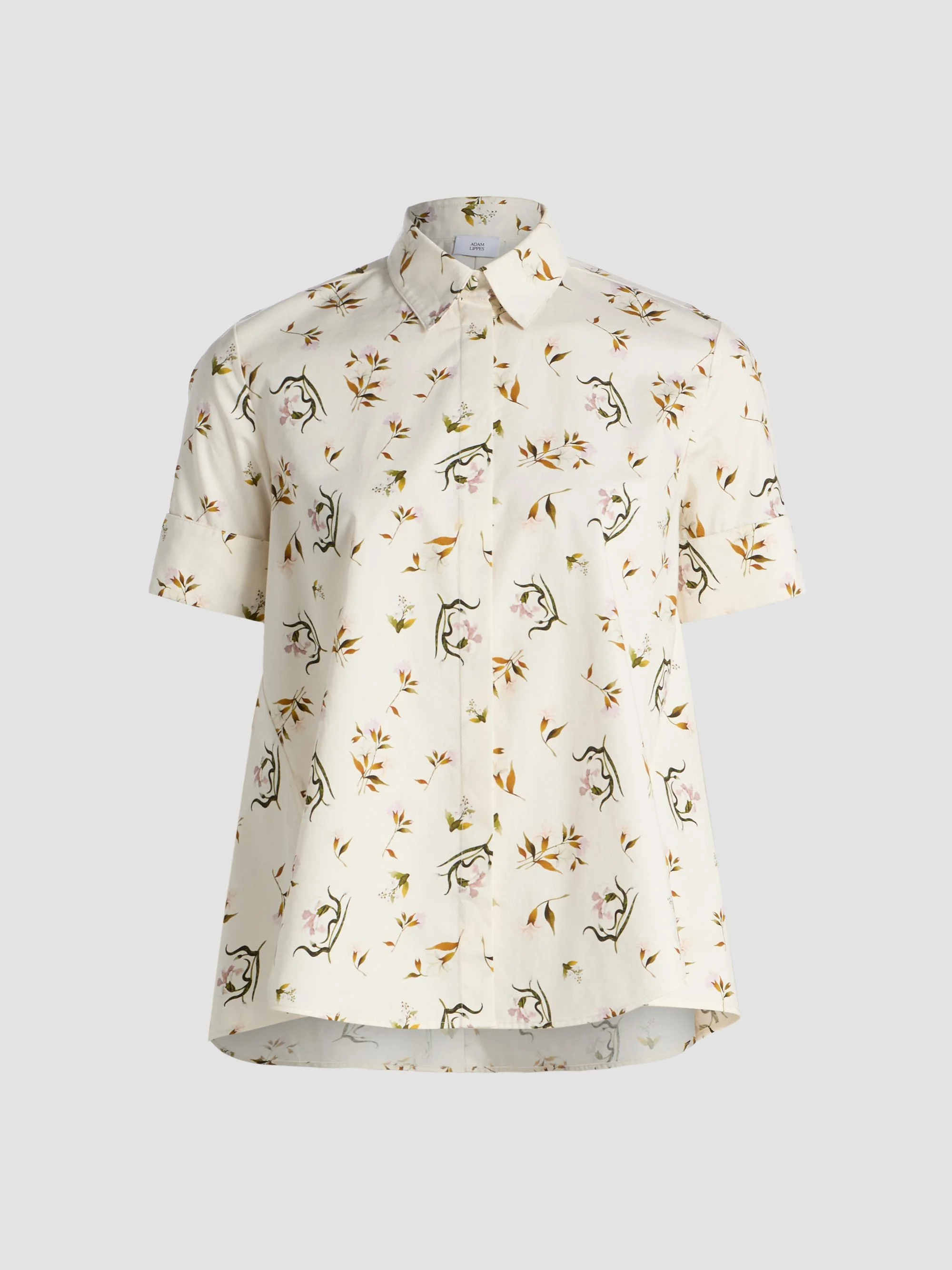 Women's Charlie Floral Cotton Poplin Top - Ivory Floral - 1