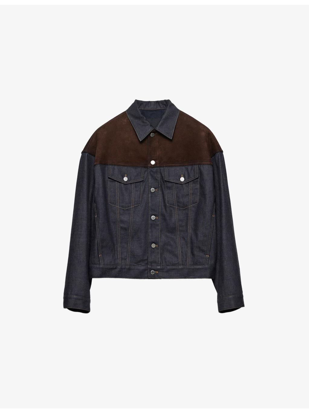 Classic-Fit Denim and Suede Blouson Jacket - 1